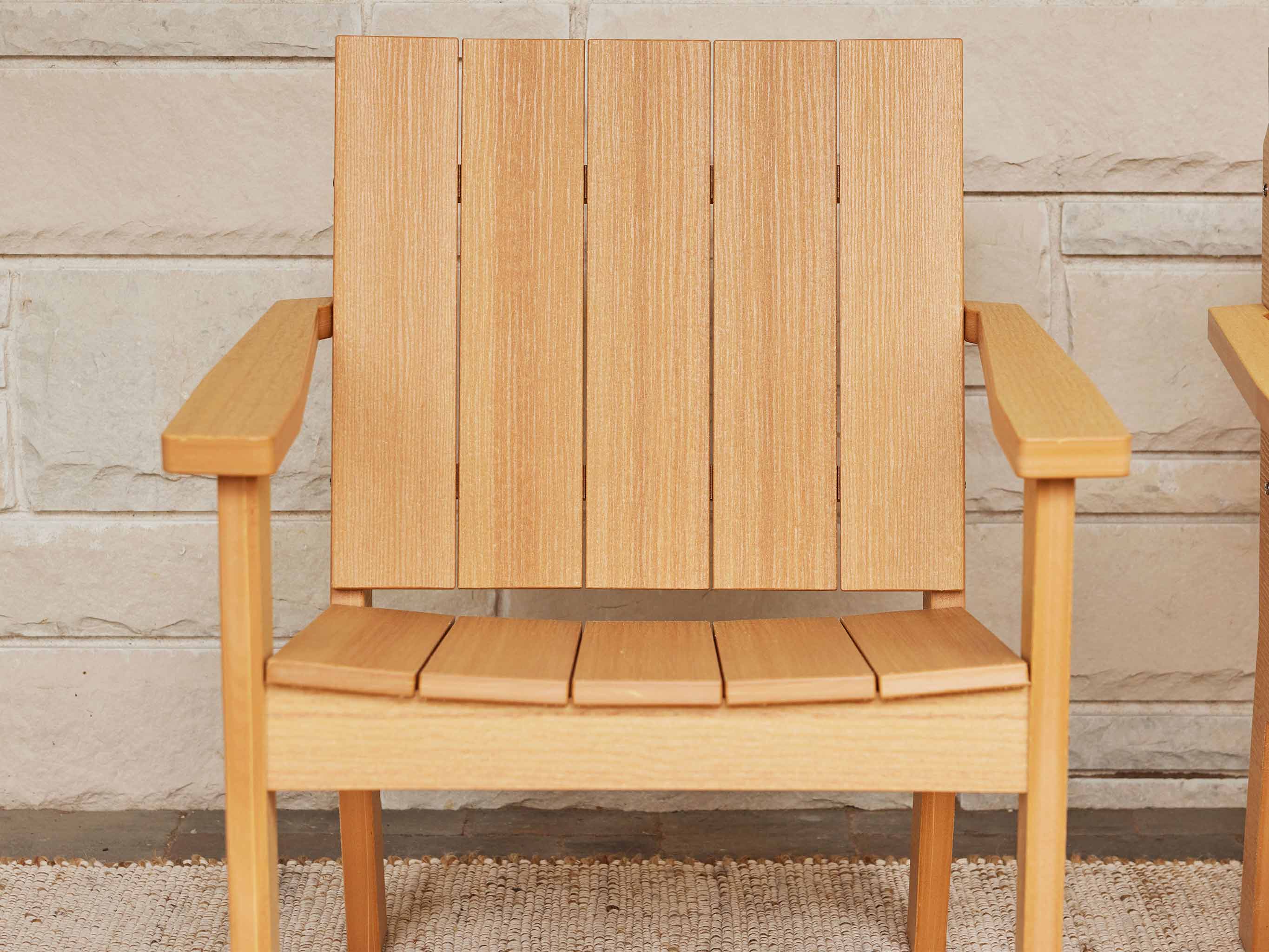 Natural Teak Ashland Chat Chair Seat Close Up