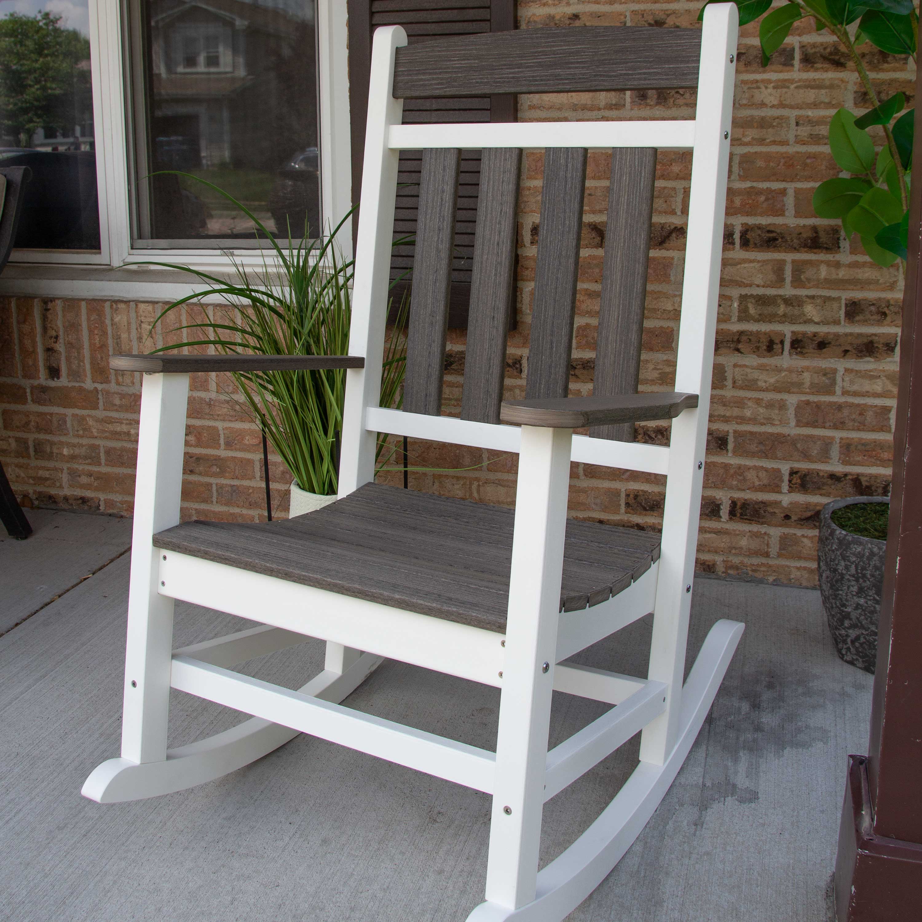 Two-Tone Woodgrain Rocking Chair