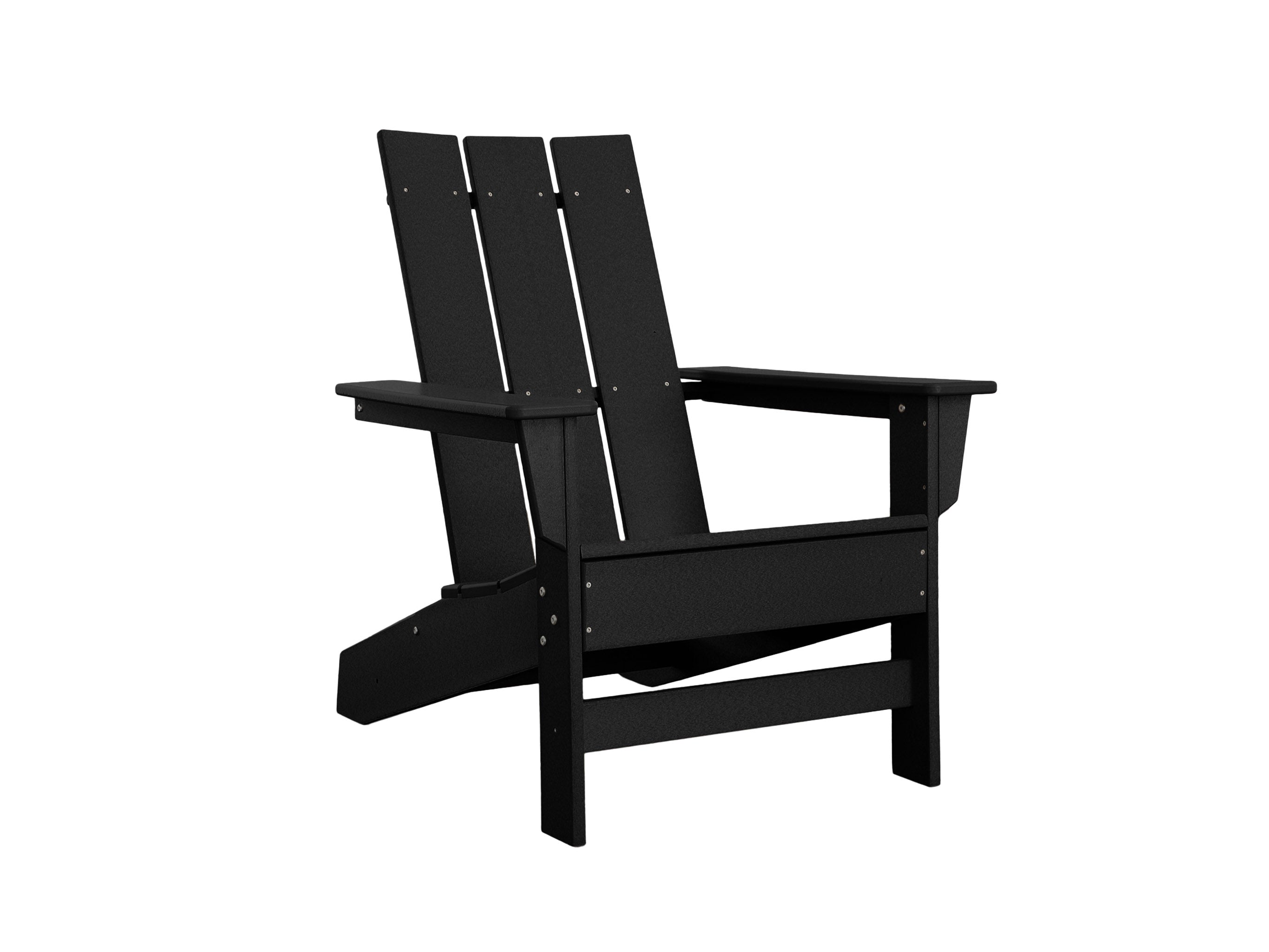 Aria Black Woodgrain Adirondack Chair Slight Side View Blank Background