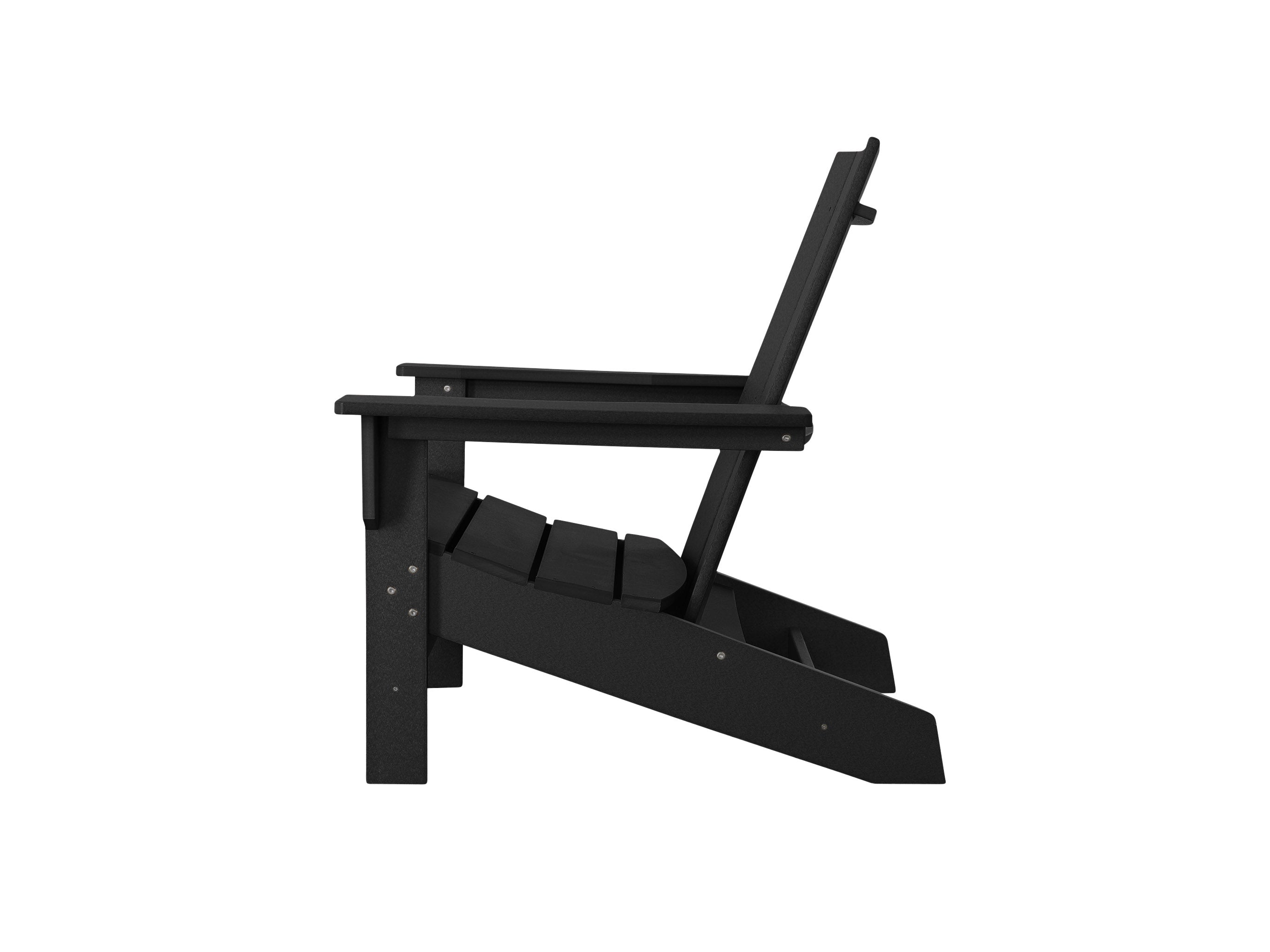 Half - Aria Black Woodgrain Adirondack Chair Side View Blank Background