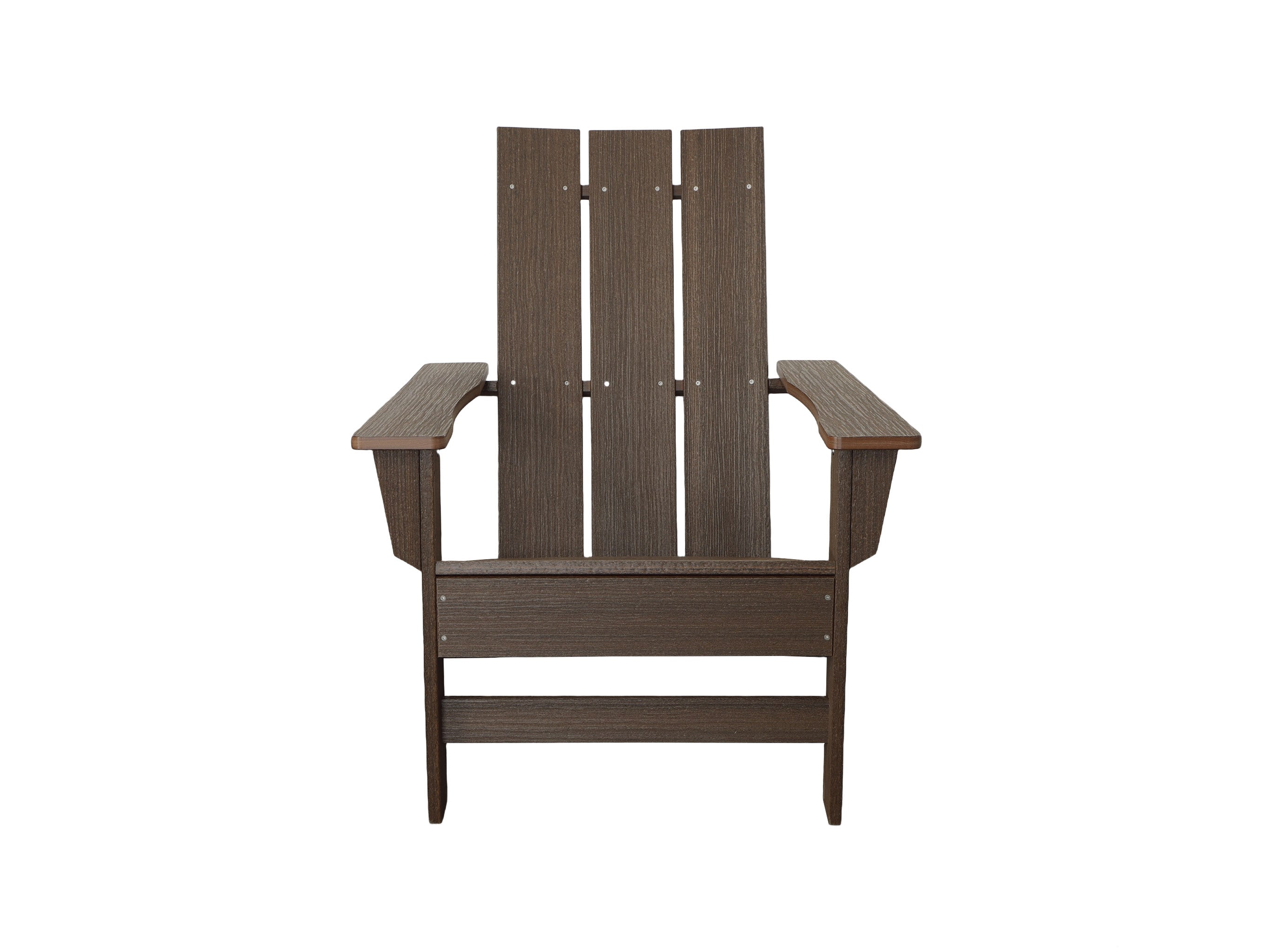 Half - Aria Brazilian Walnut Woodgrain Adirondack Chair Side View Blank Background