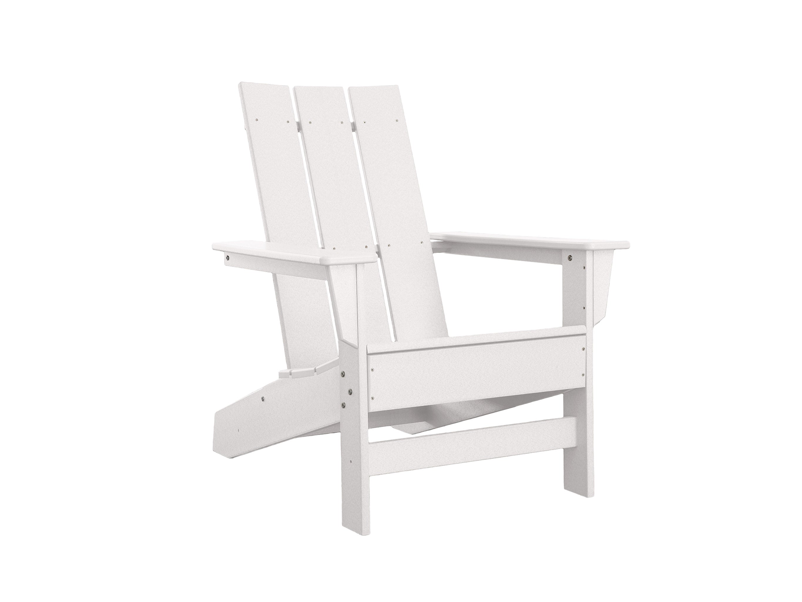 Aria White Adirondack Chair Slight Side View Blank Background