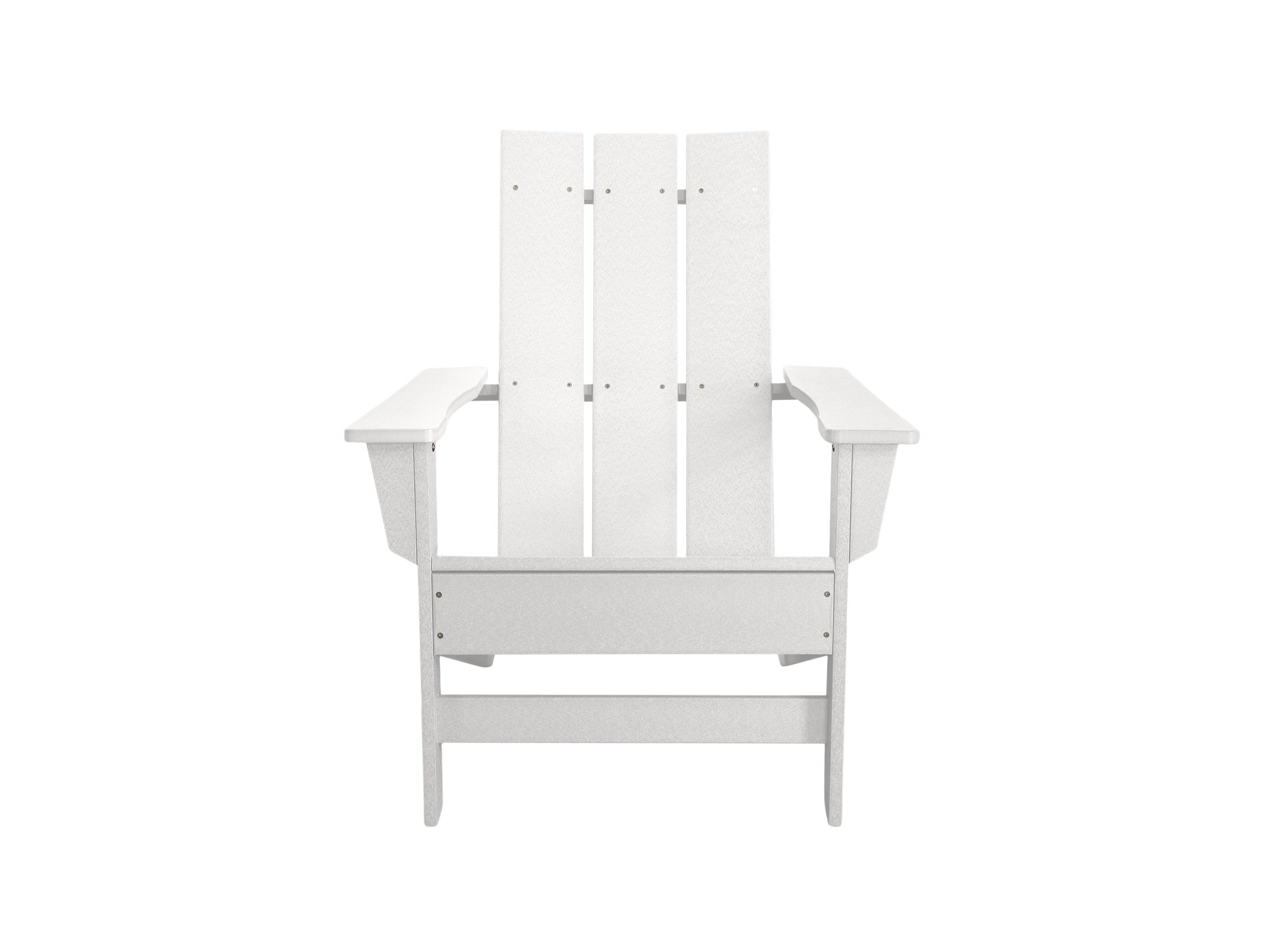 Half - Aria White Adirondack Chair Front View Blank Background