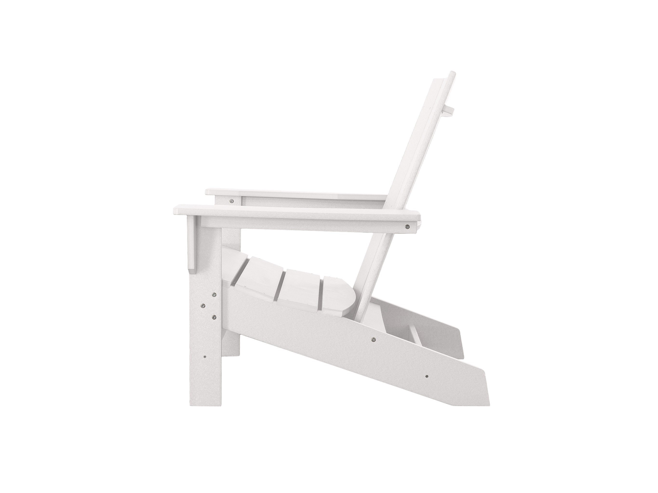 Half - Aria White Adirondack Chair Side View Blank Background