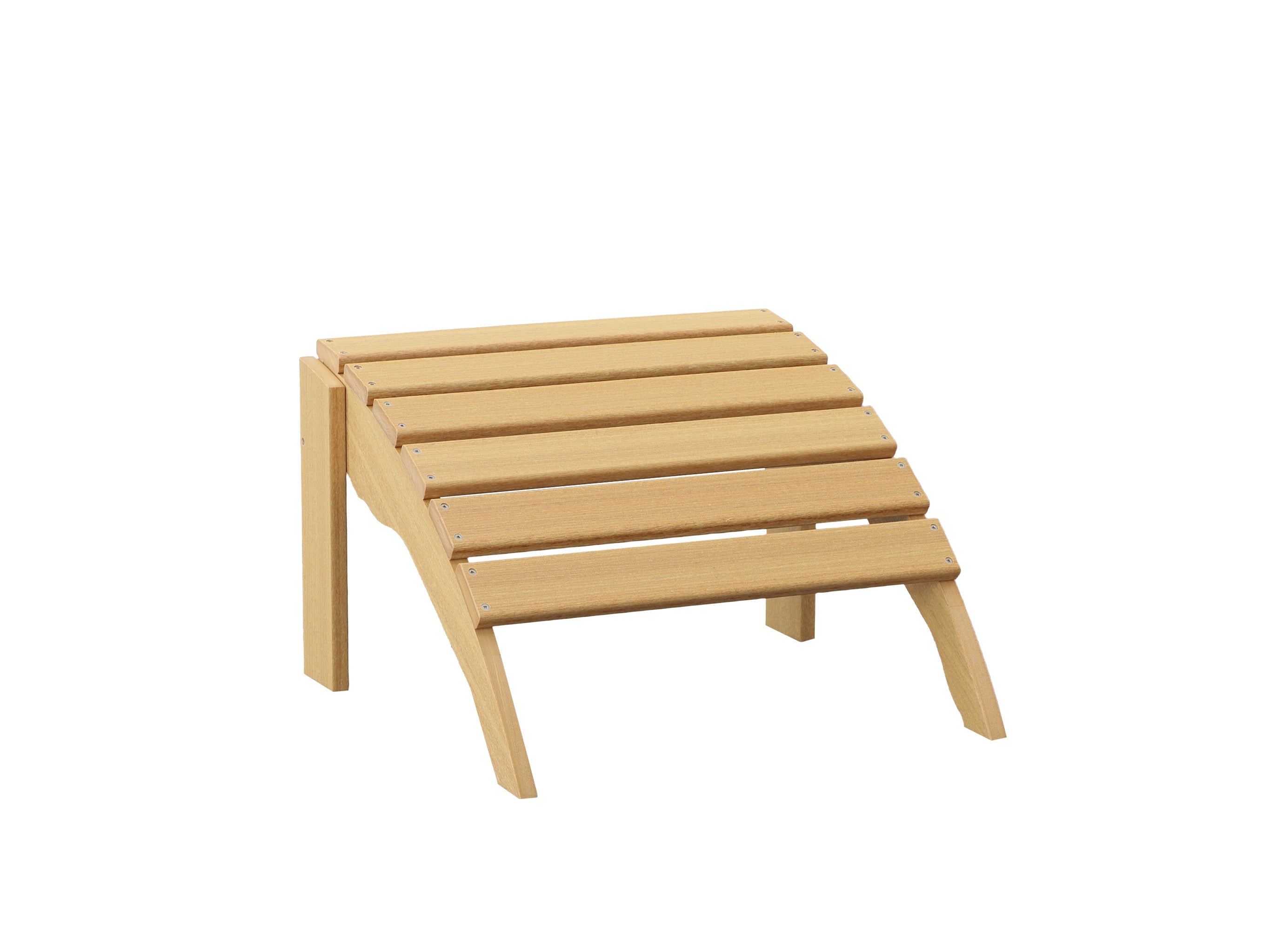 Ottoman Natural Teak Blank Background Side View