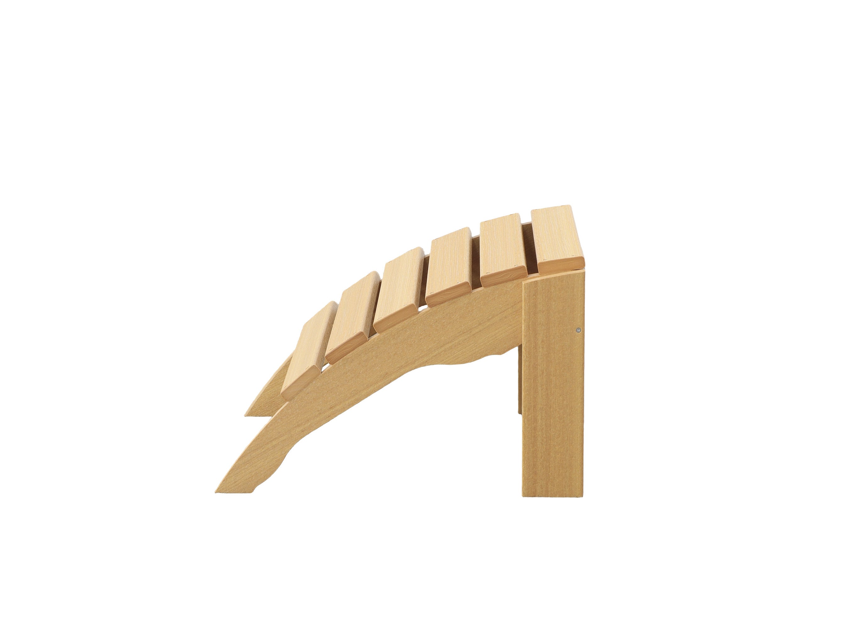 Half - Ottoman Natural Teak Blank Background Side View