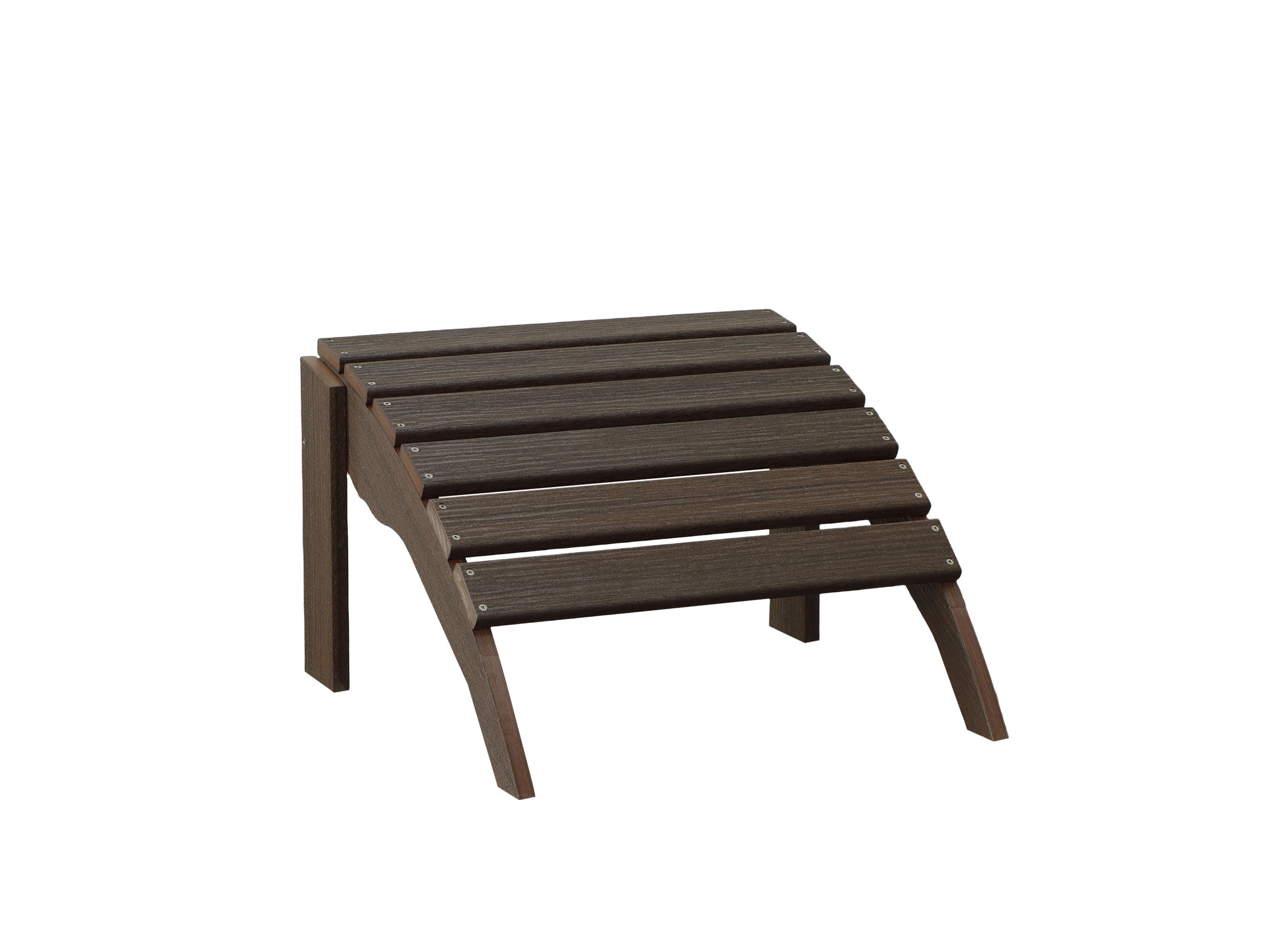 Brazilian Walnut Ottoman Slight Side View Blank Background