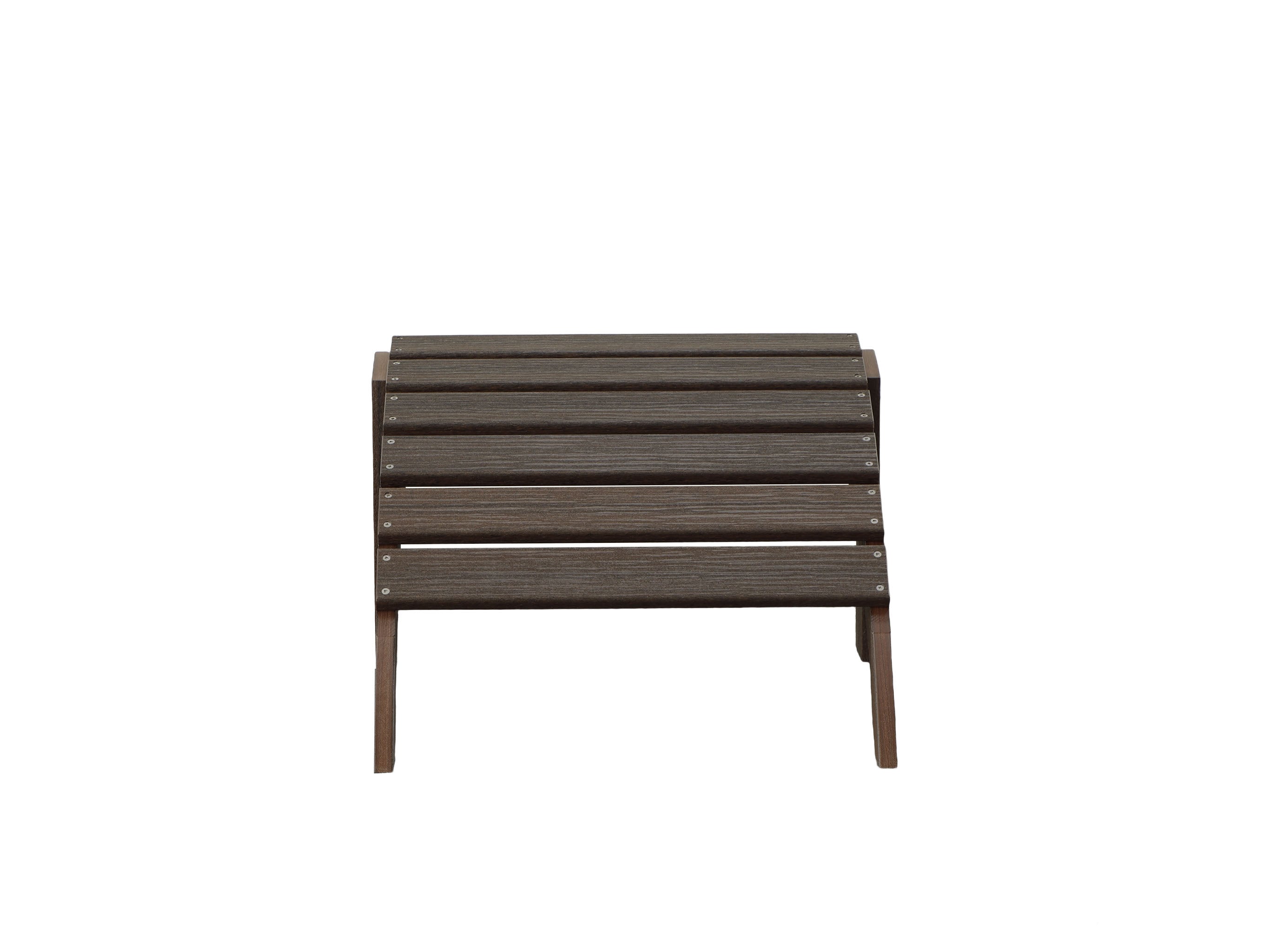 Half - Brazilian Walnut Ottoman Side View Blank Background