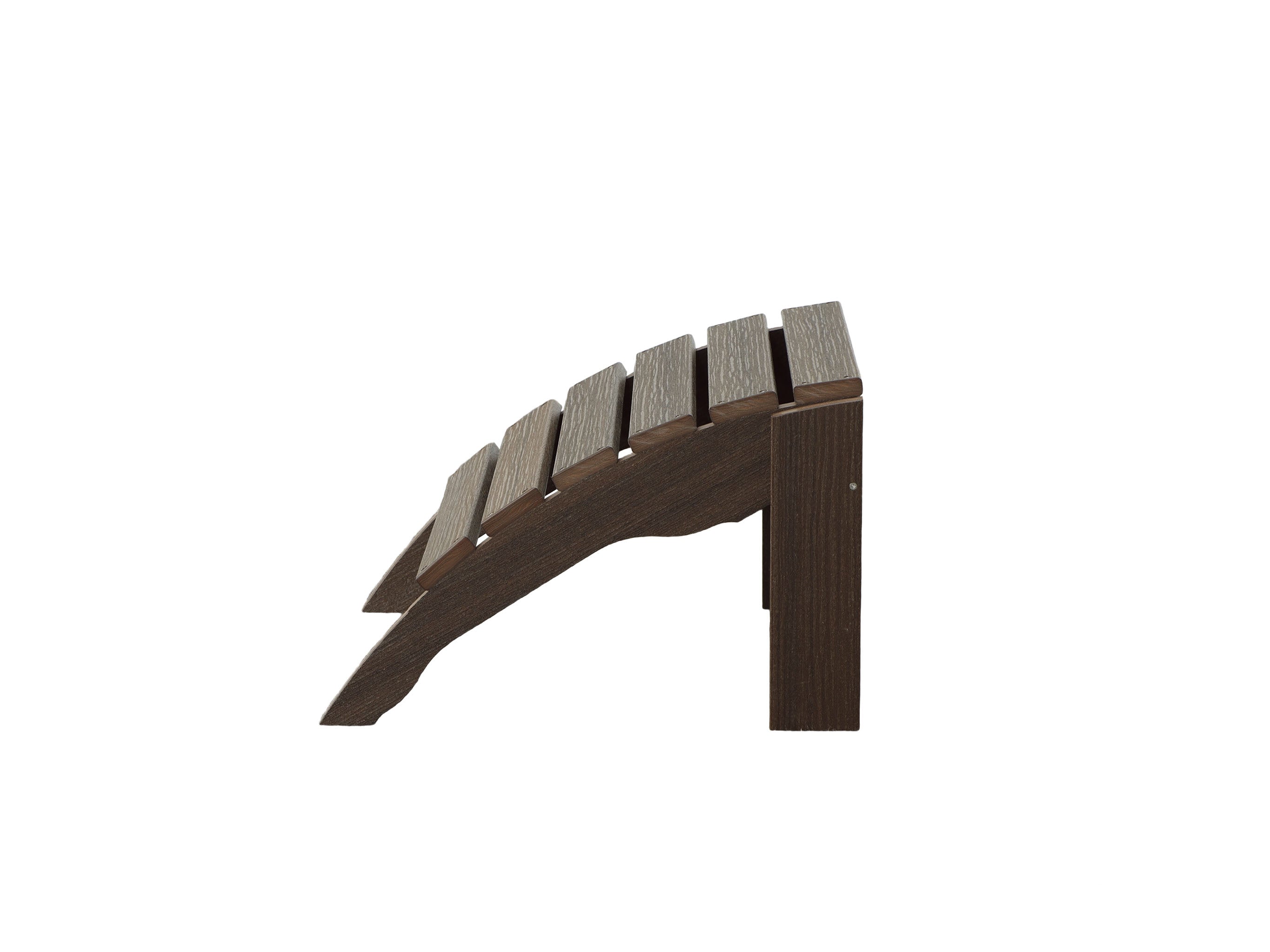 Half - Brazilian Walnut Ottoman Side View Blank Background