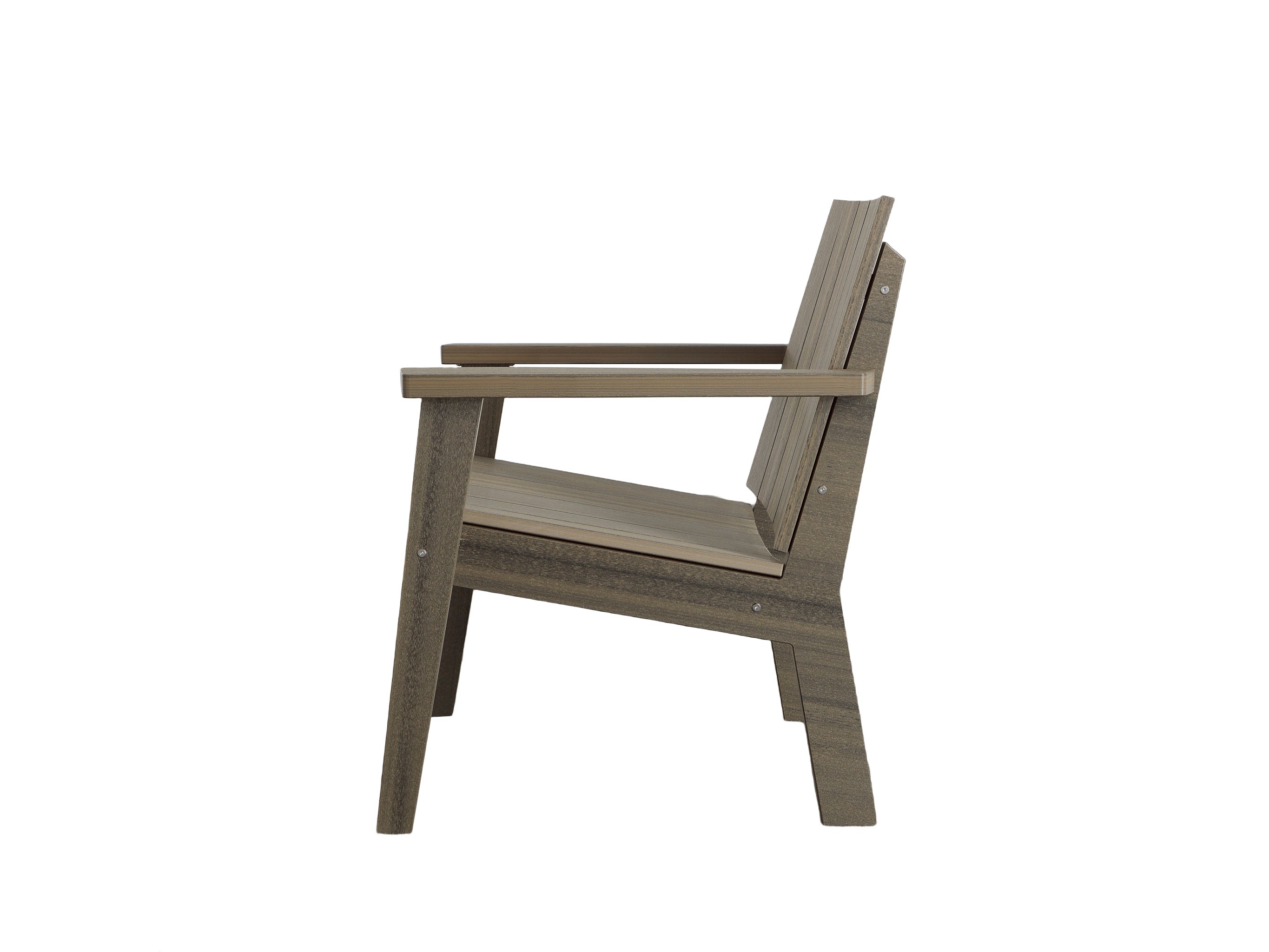 Half - Coastal Gray Ashland Chat Chair Side View on Blank Background