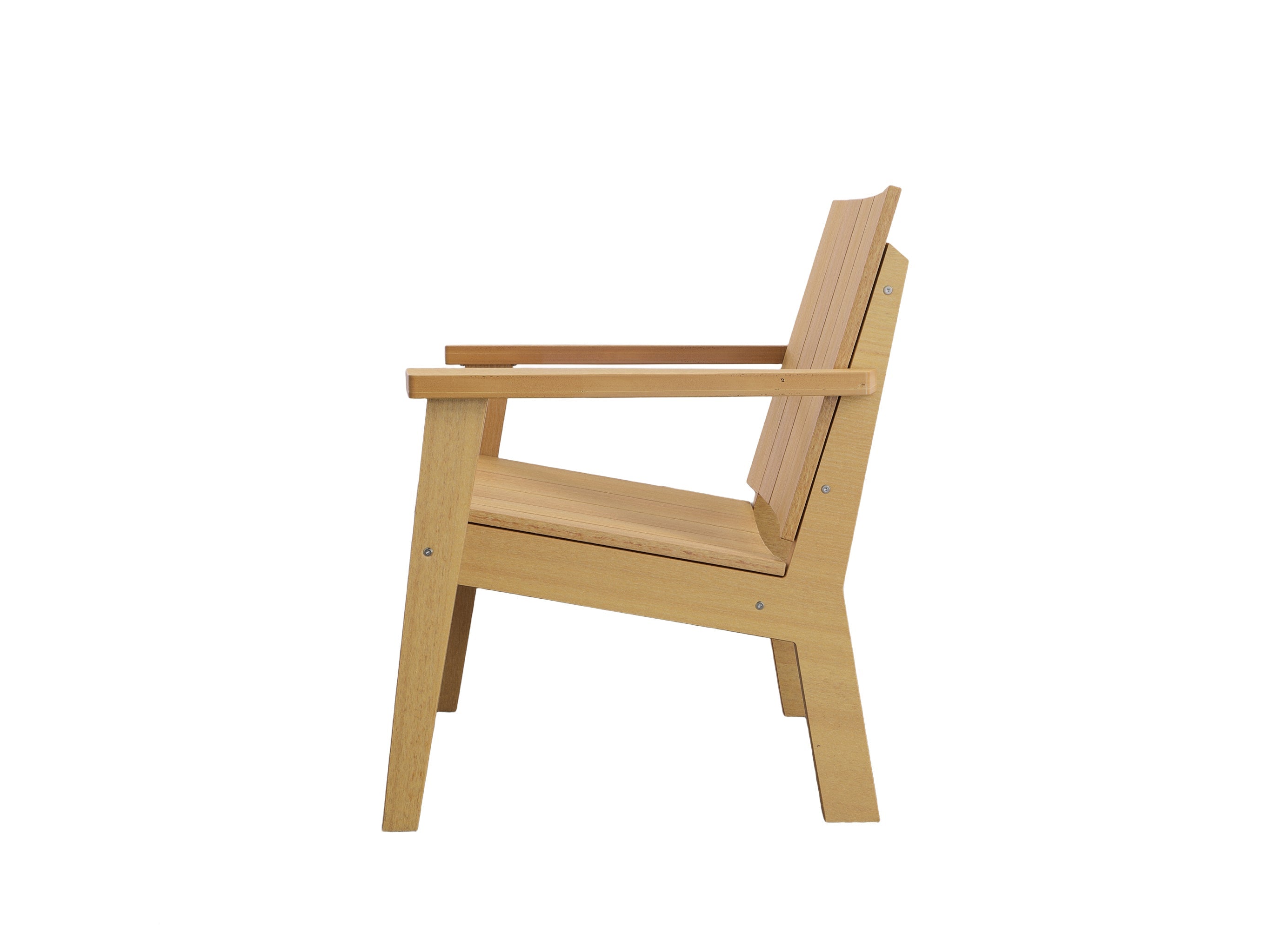 Half - Natural Teak Ashland Chat Chair Side View on Blank Background
