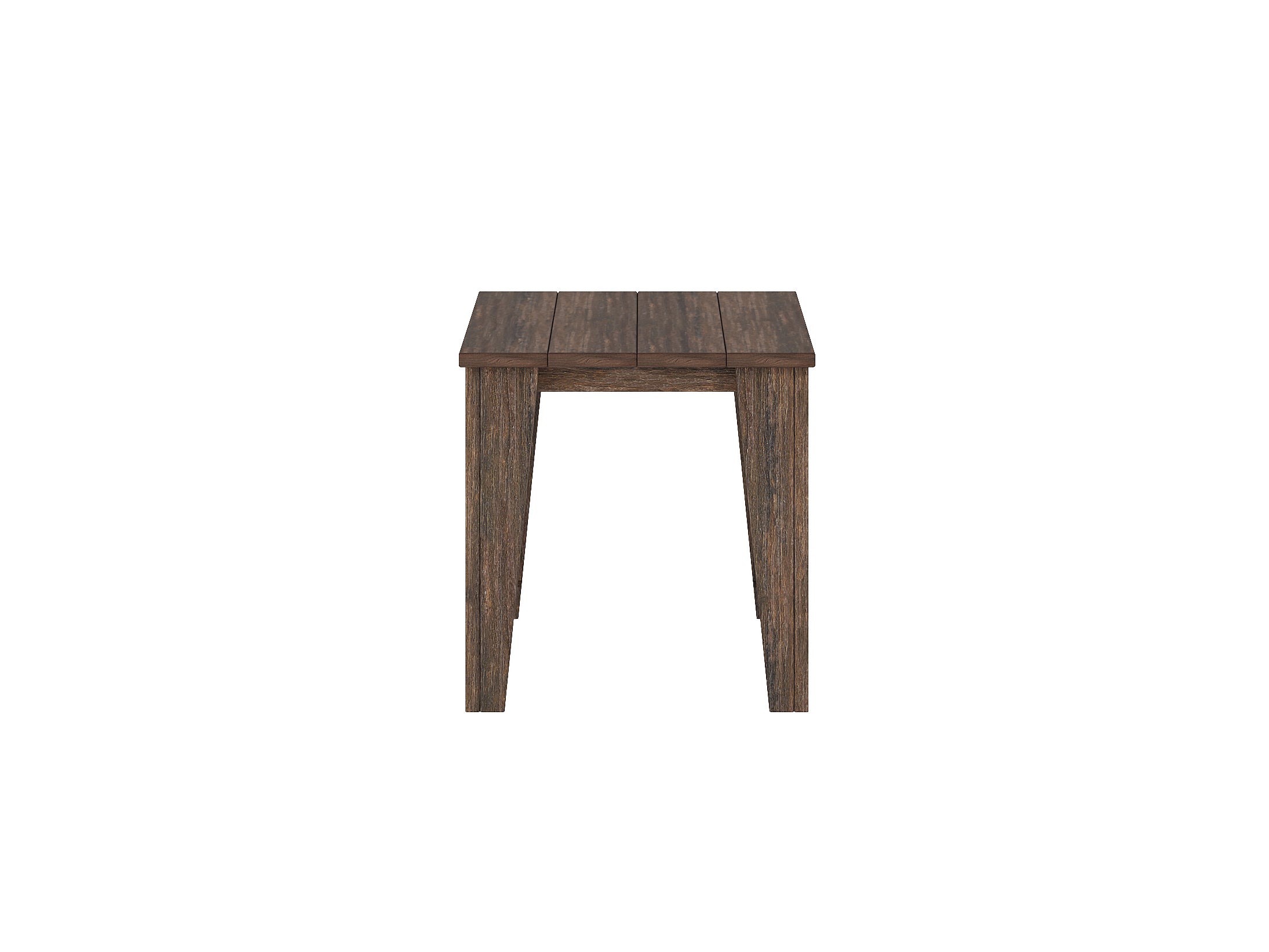 Brazilian Walnut Modern Side Table on Blank Background Front View