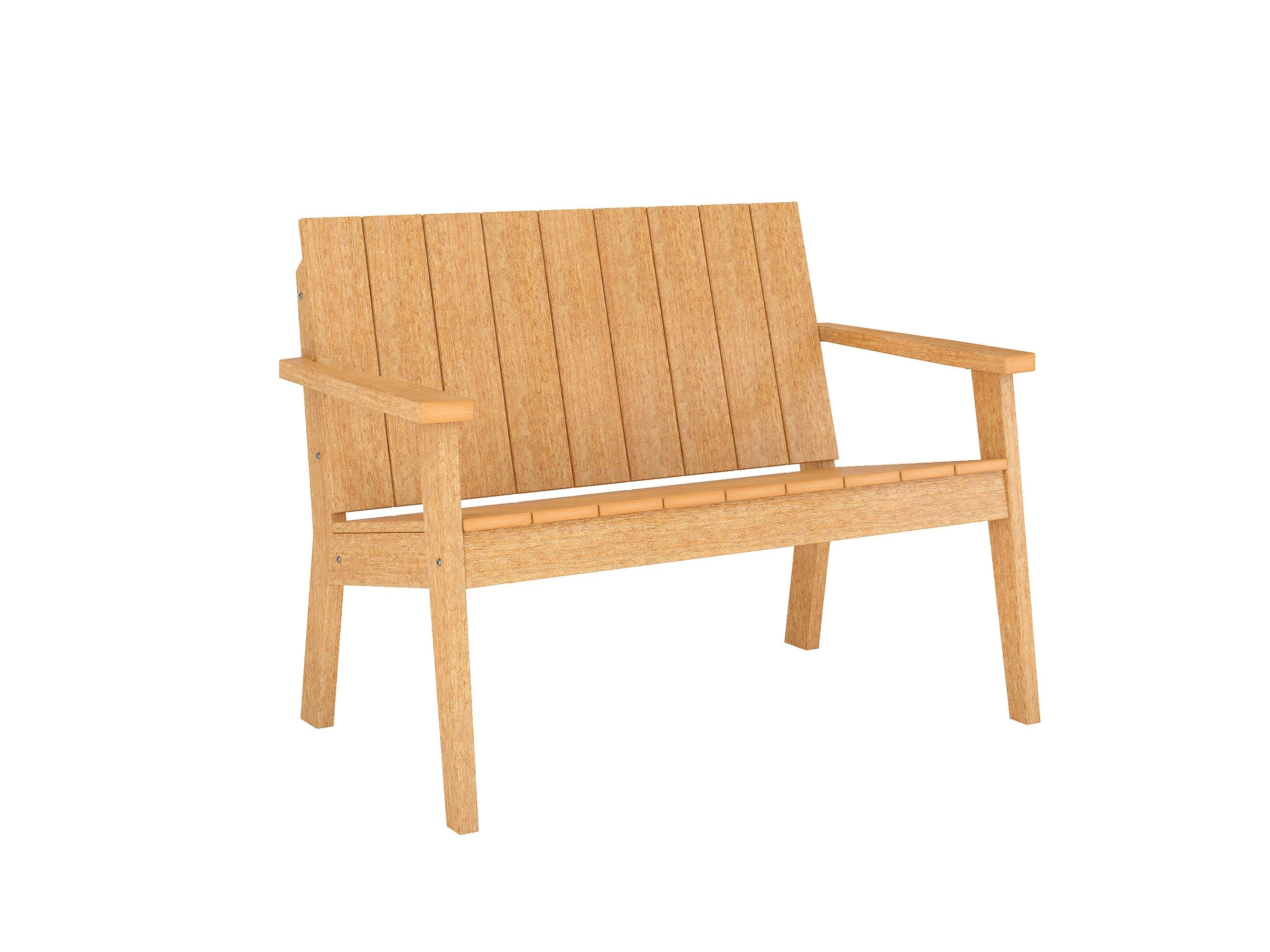 Ashland Chat Loveseat Natural Teak Side View