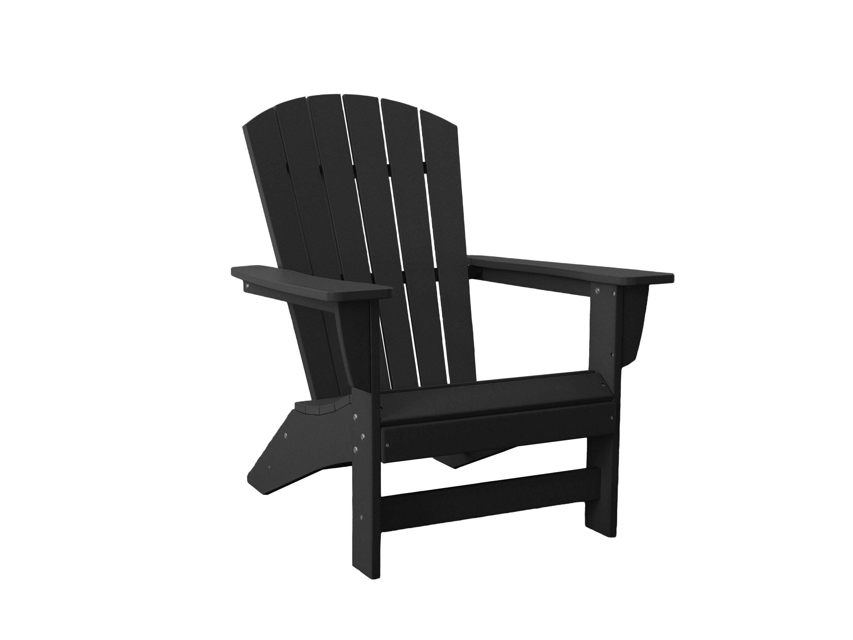 Johnson Bay Adirondack Chair Black on blank background Slight side
