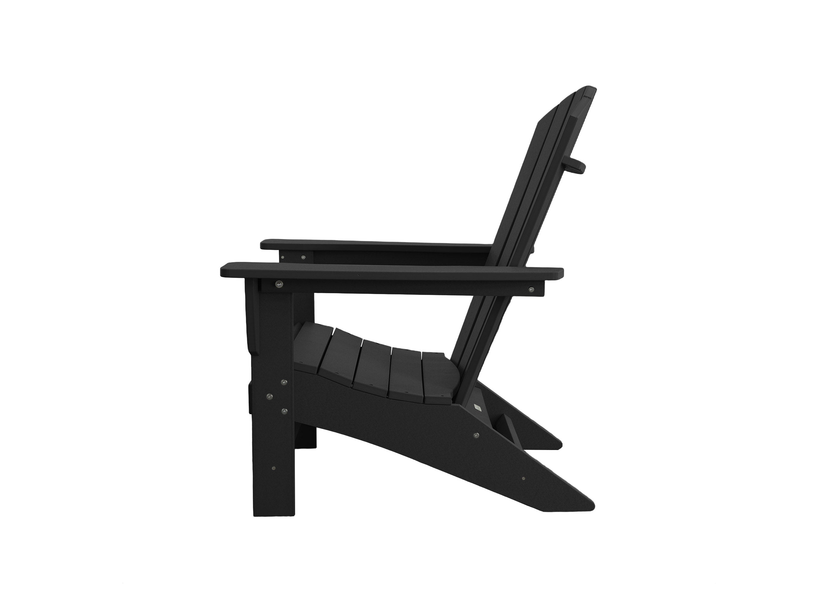 Half - Johnson Bay Adirondack Chair Black on blank background Side