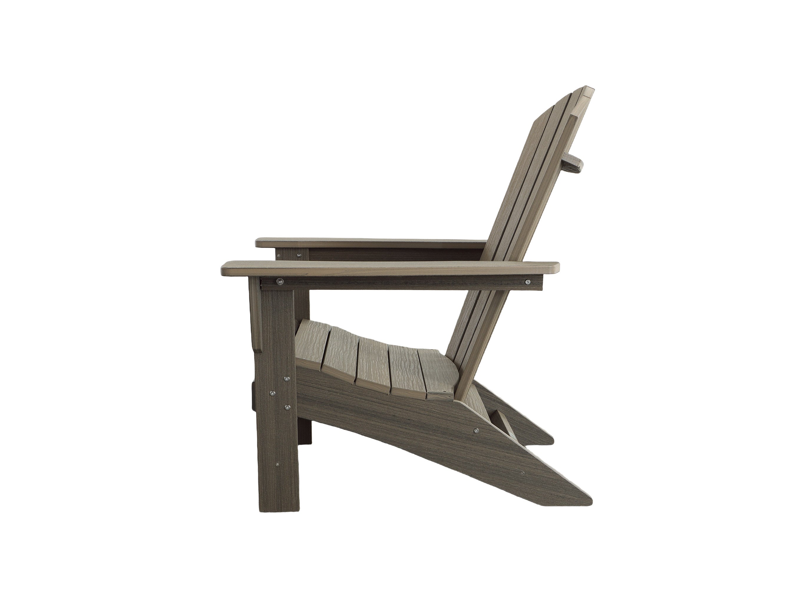 Half - Johnson Bay Adirondack Chair Coastal Gray on blank background Side
