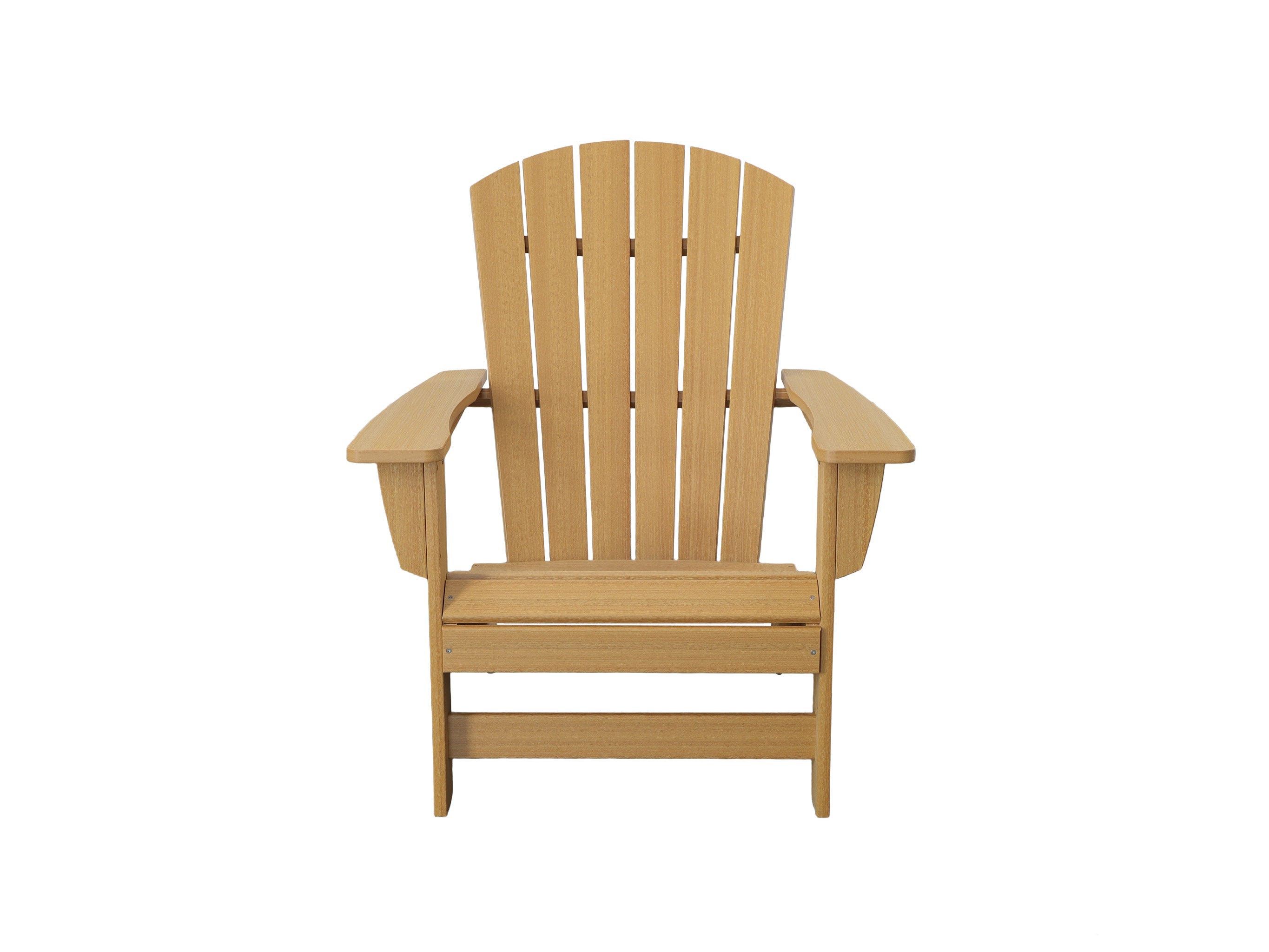 Half - Natural Teak Johnson Bay Adirondack Chair on blank background front