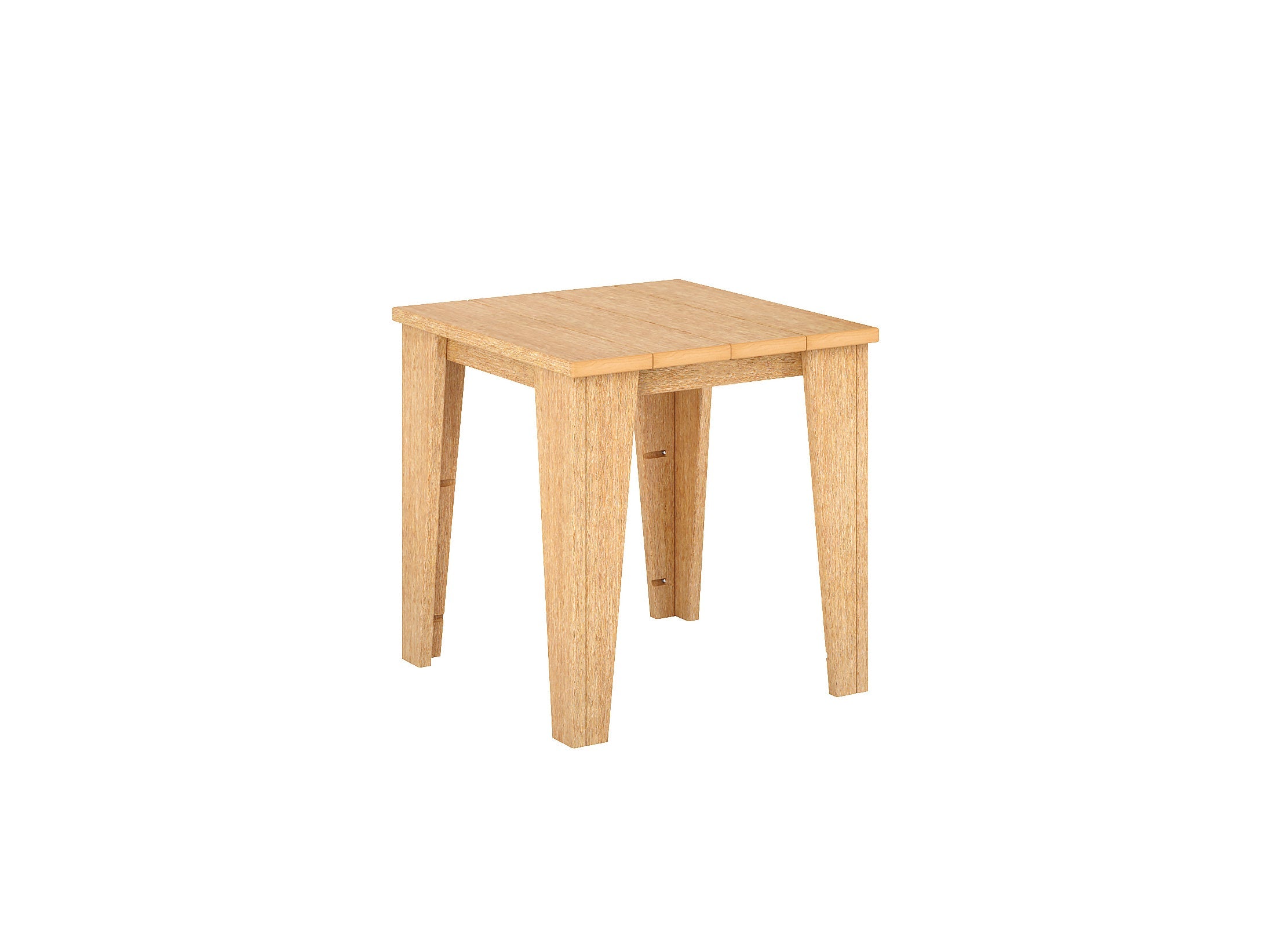 Natural Teak Modern Side Table on Blank Background
