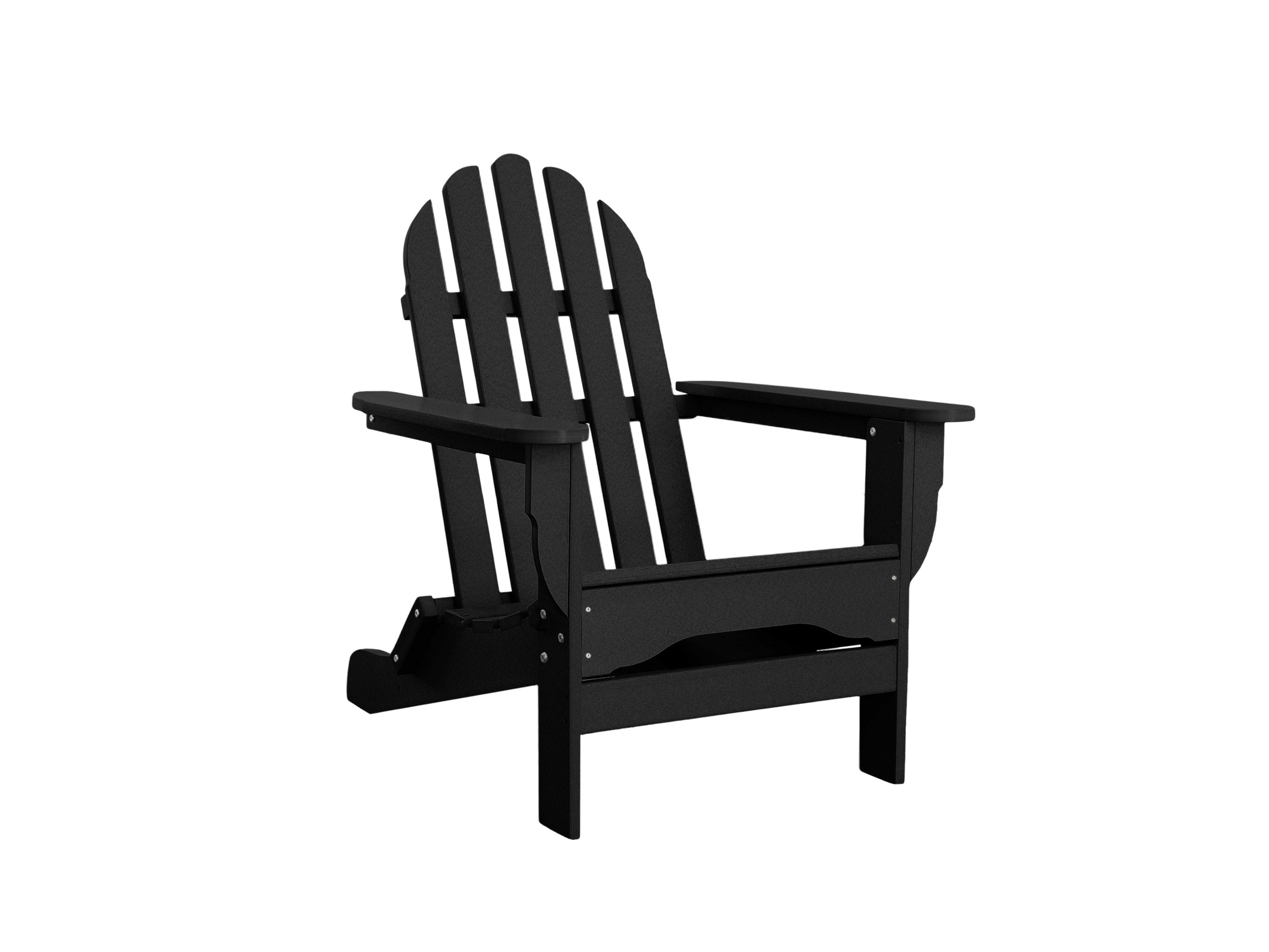 Black Classic Adirondack Chair Blank Background Slight Side
