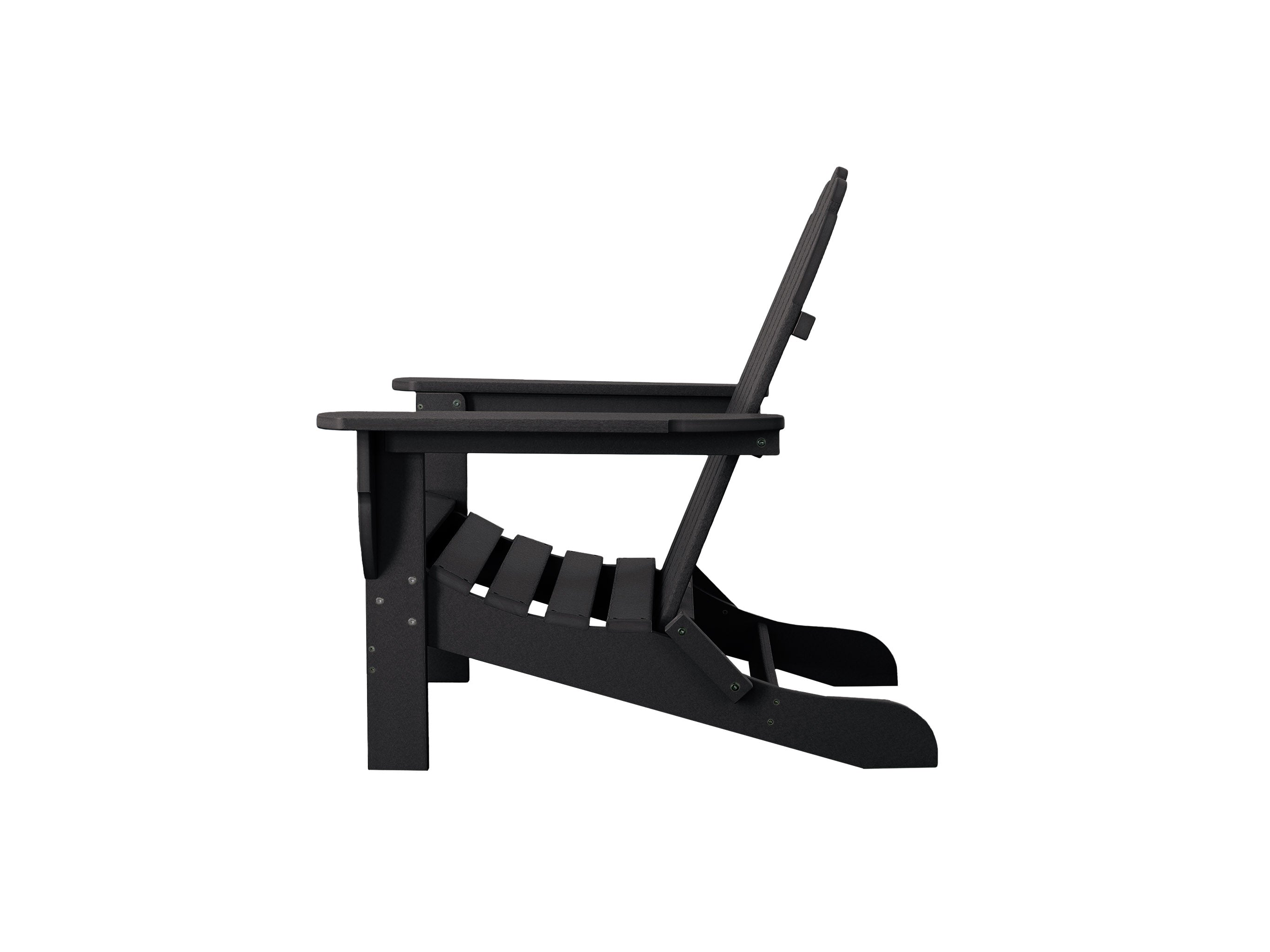 Half - Black Classic Adirondack Chair Blank Background Side