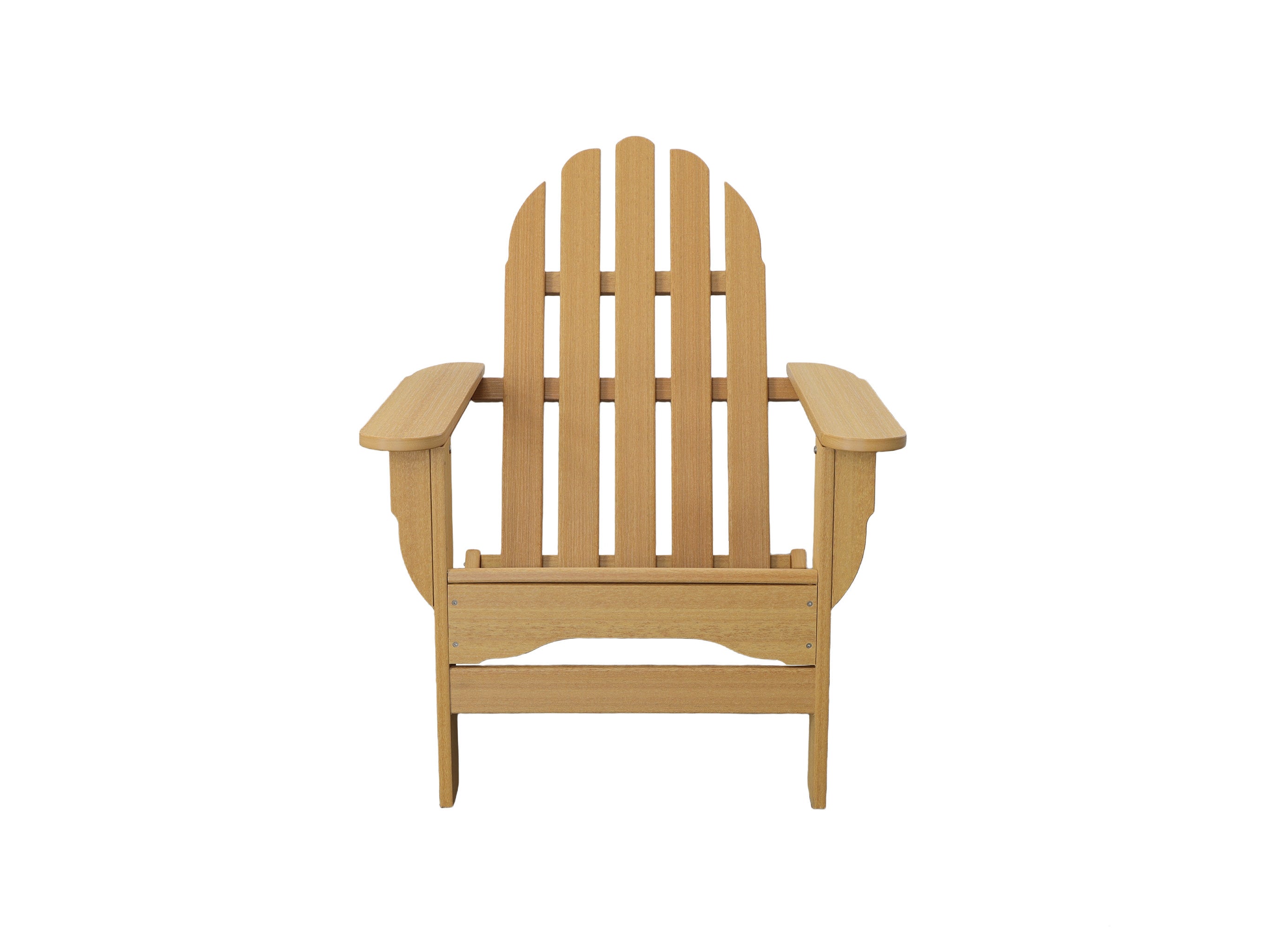 Half - Classic Adirondack Chair in Natural Teak on Blank Background