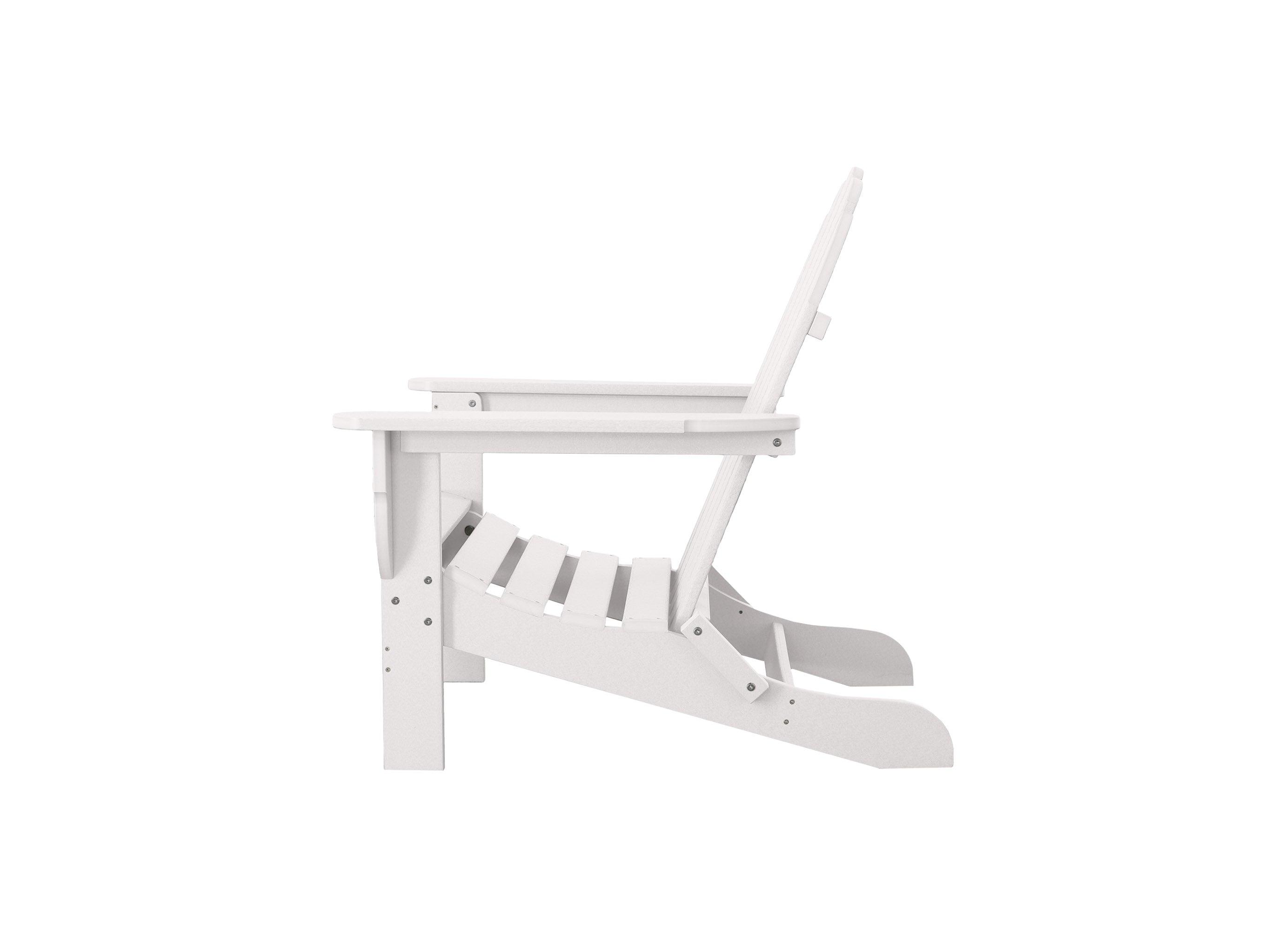 Half - White Classic Adirondack Chair Blank Background Side