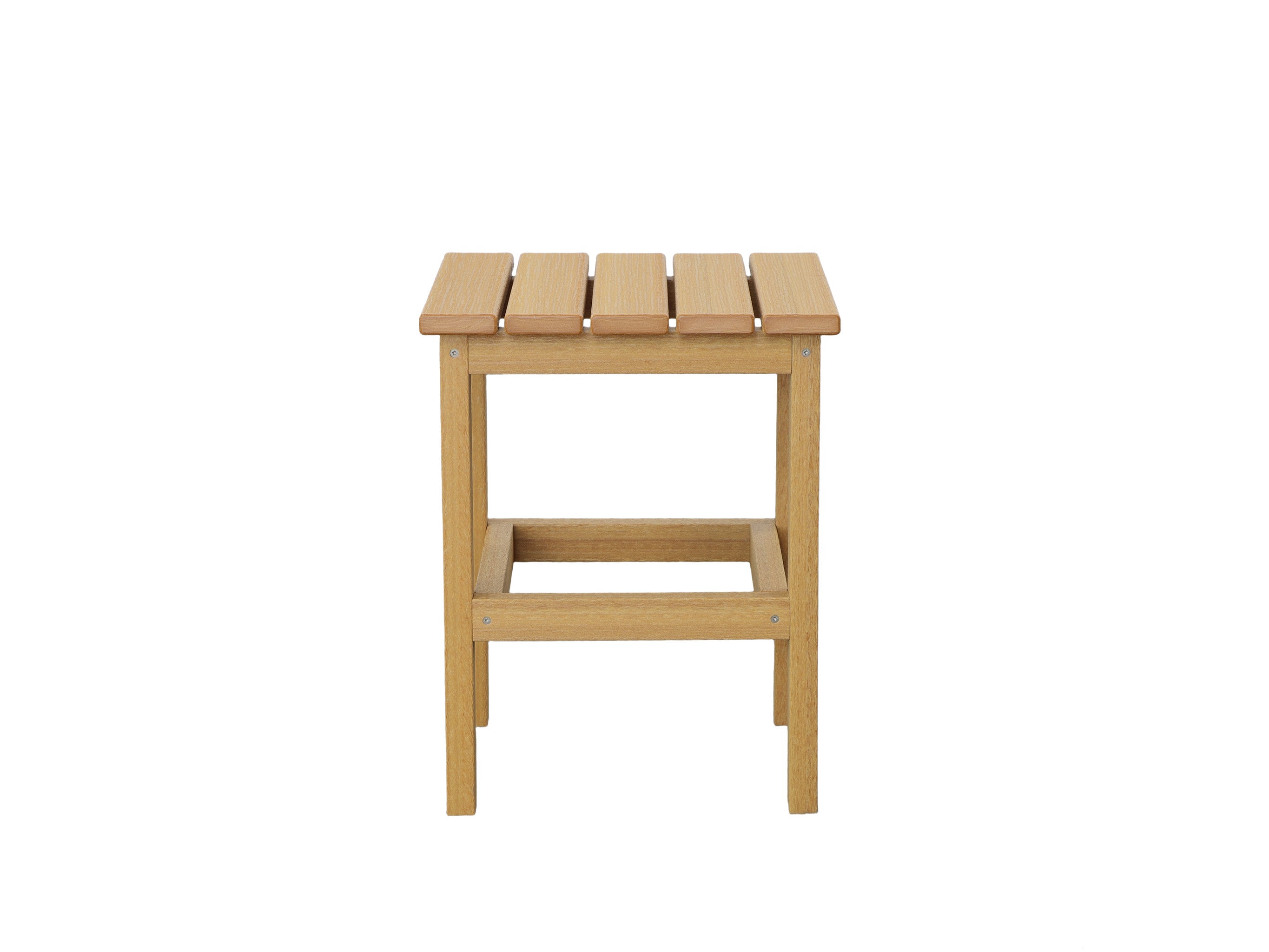 Half - Natural Teak Classic Side Table Blank Background Side View