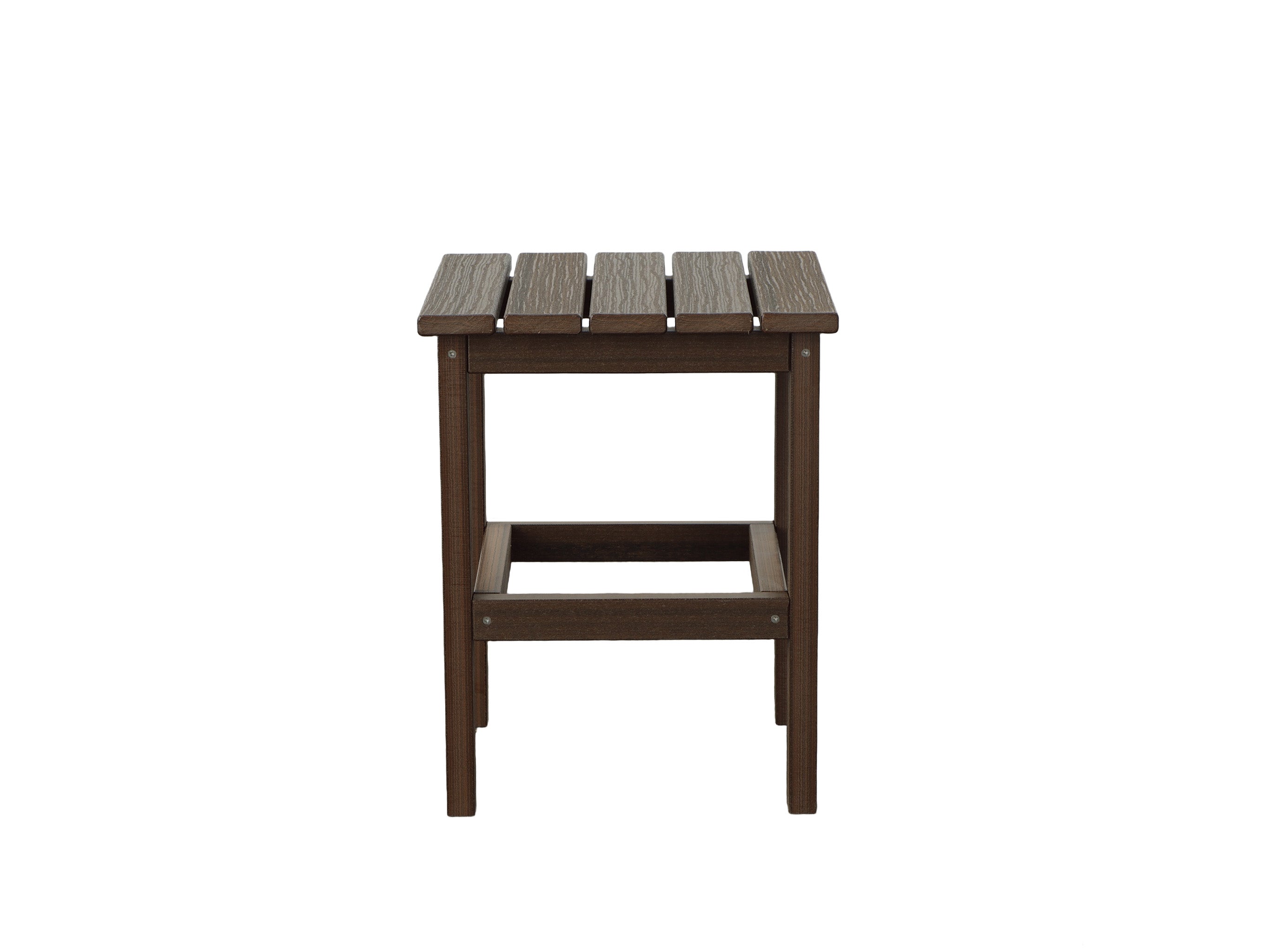 Half - Brazilian Walnut Classic Side Table on Blank Background Side View