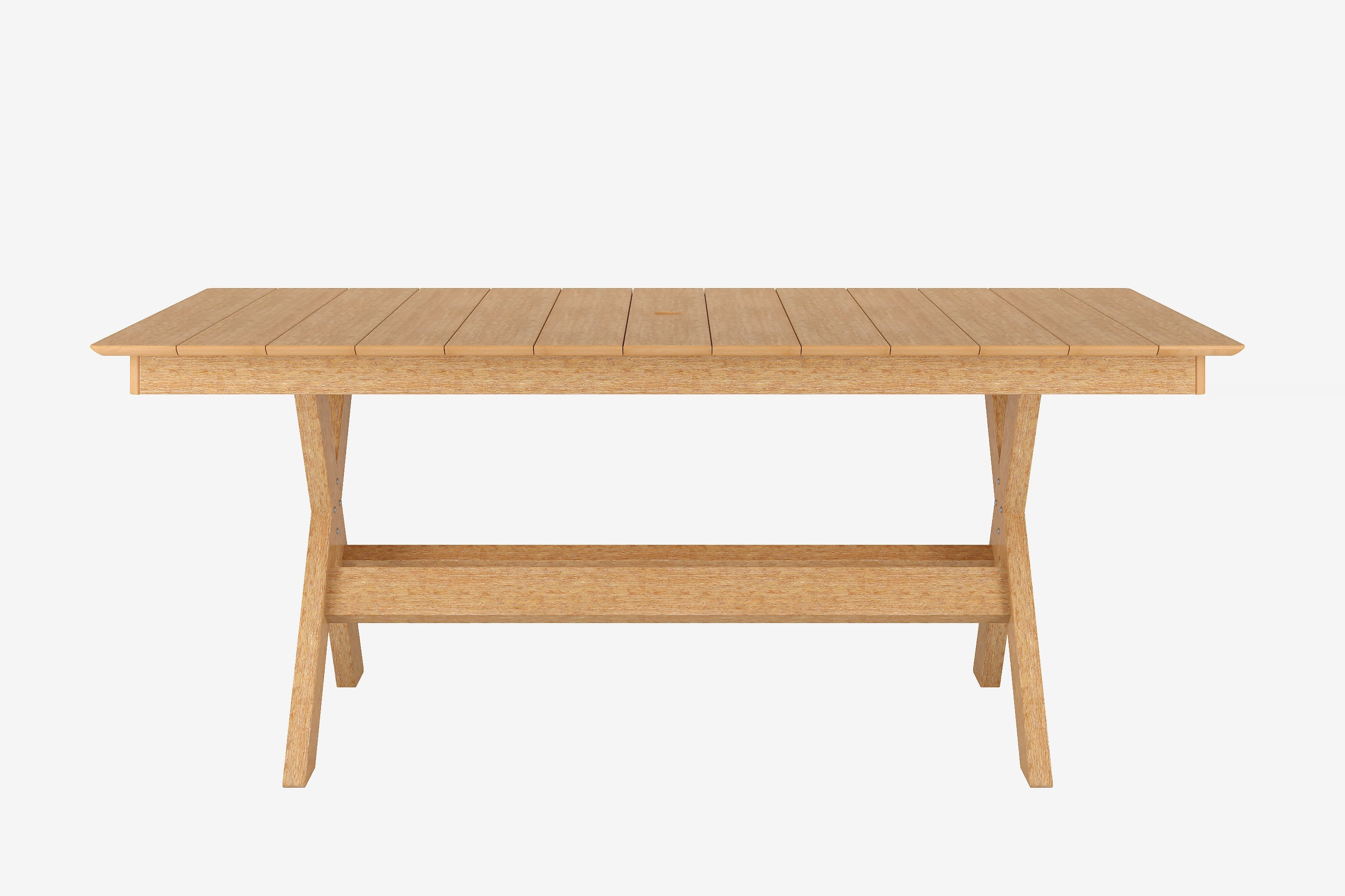 Natural Teak Classic Dining Table with Blank Background