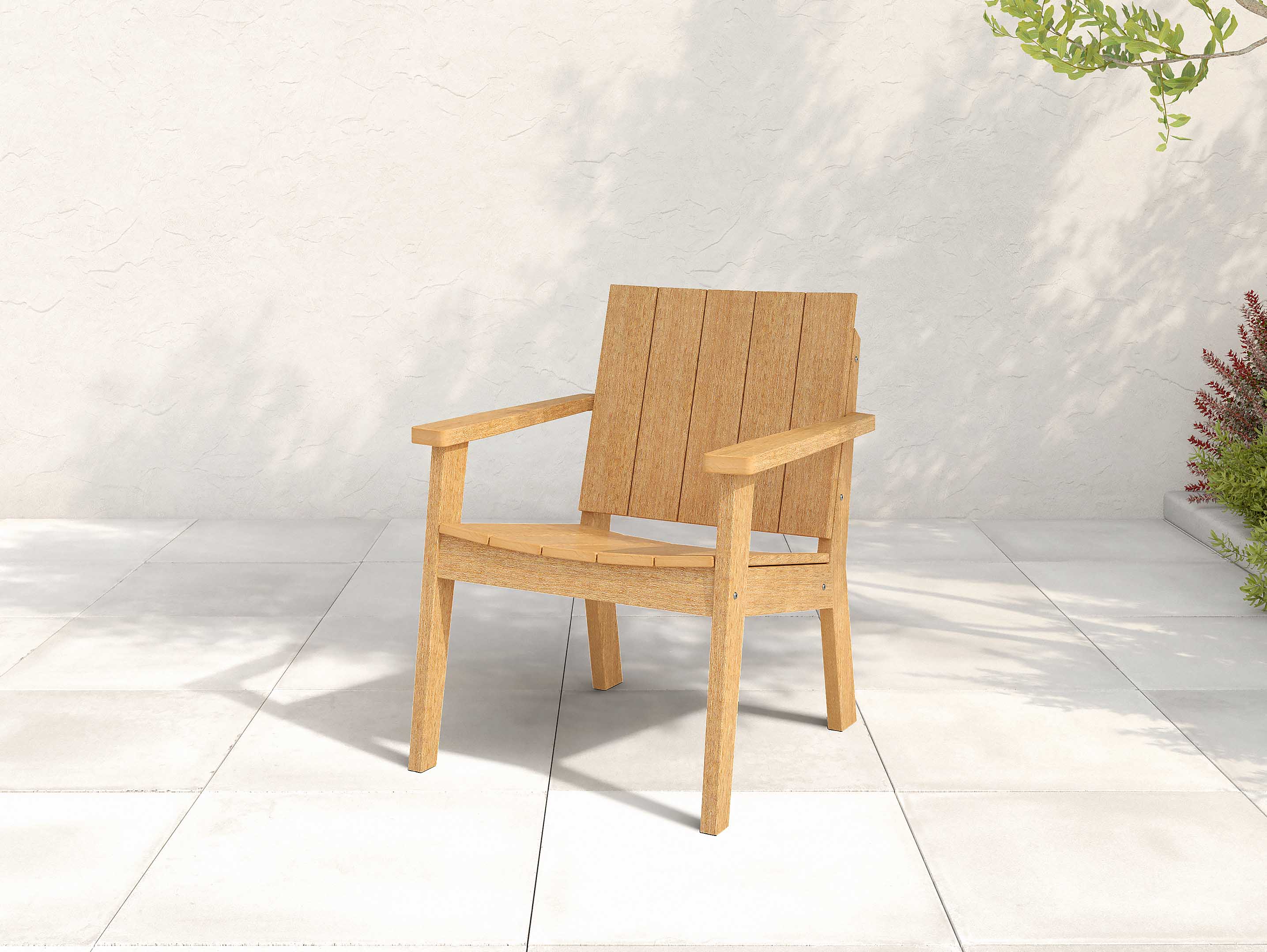 Ashland Chat Chair Side Angle Natural Teak