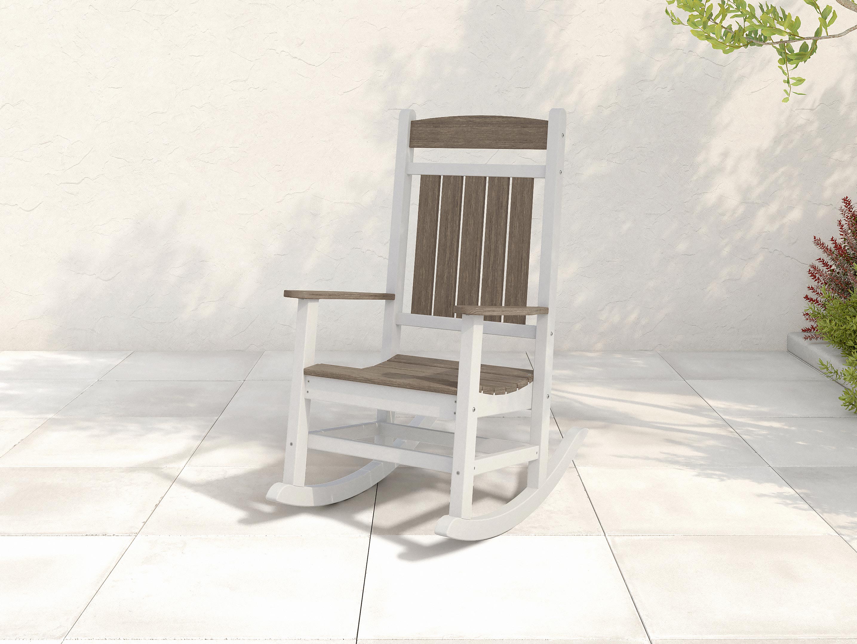 Two-Tone Woodgrain Rocking Chair