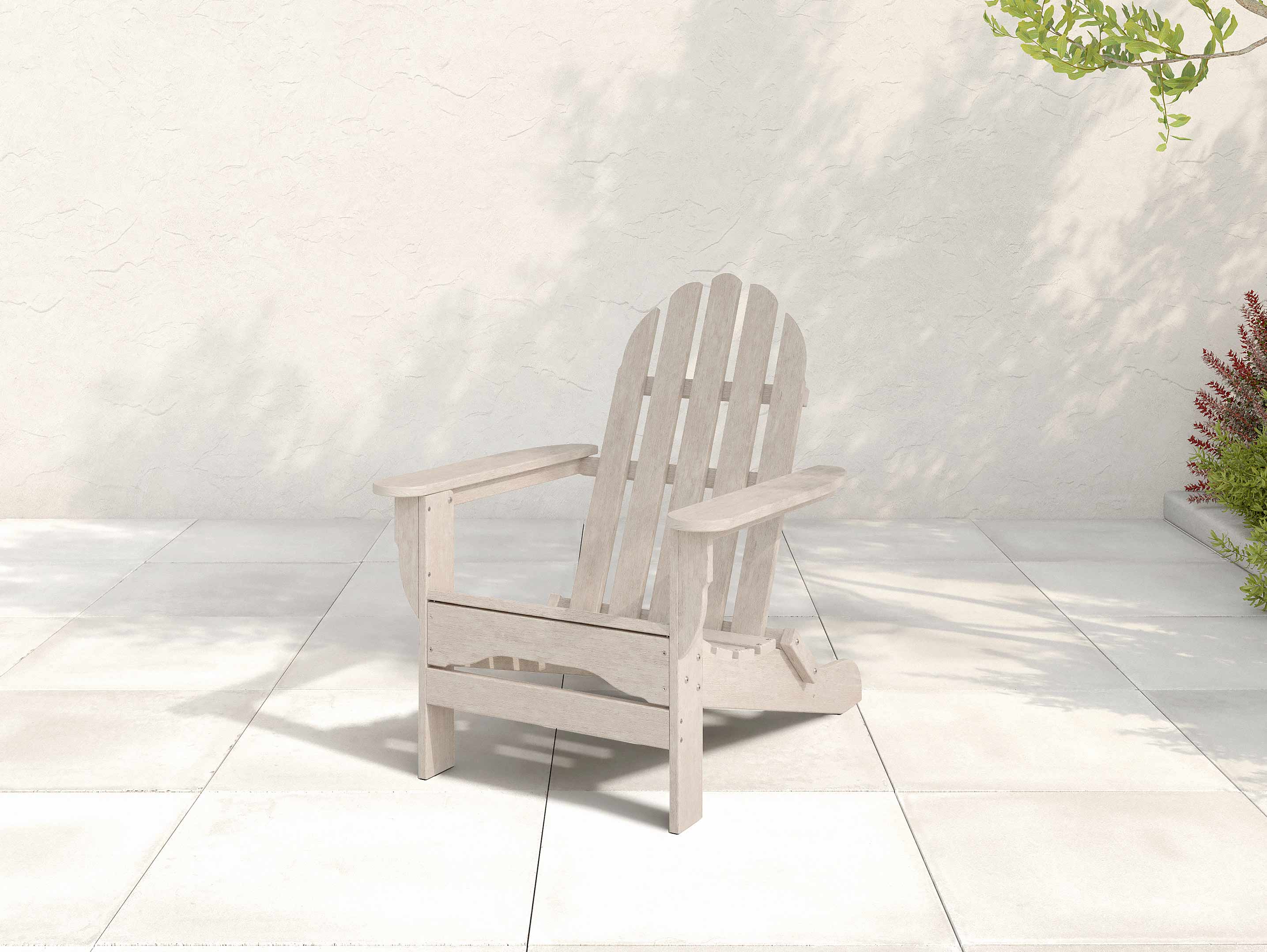 Paper Birch Classic Adirondack Chair on Patio