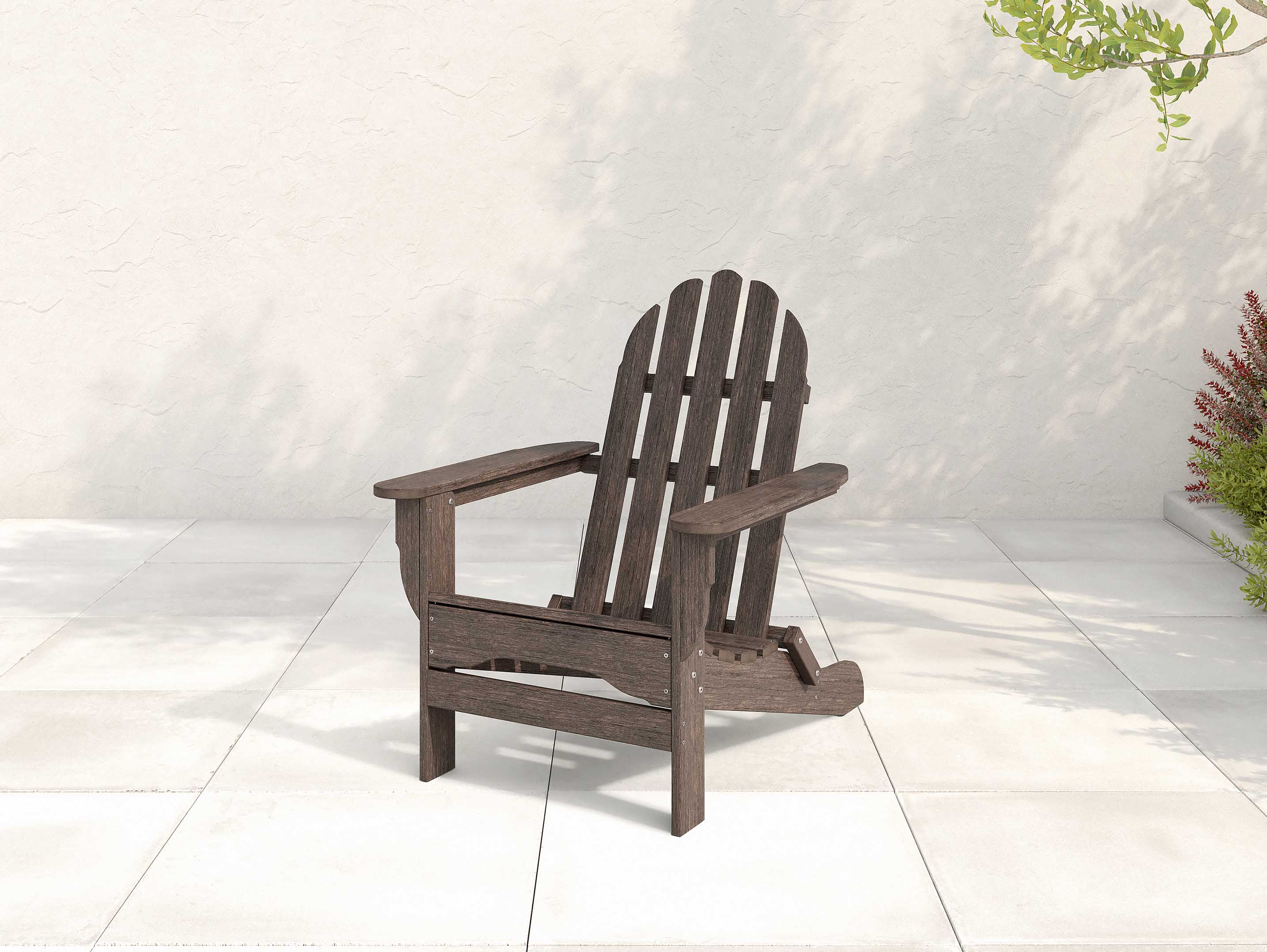 Coastal Gray Classic Adirondack Chair on Patio