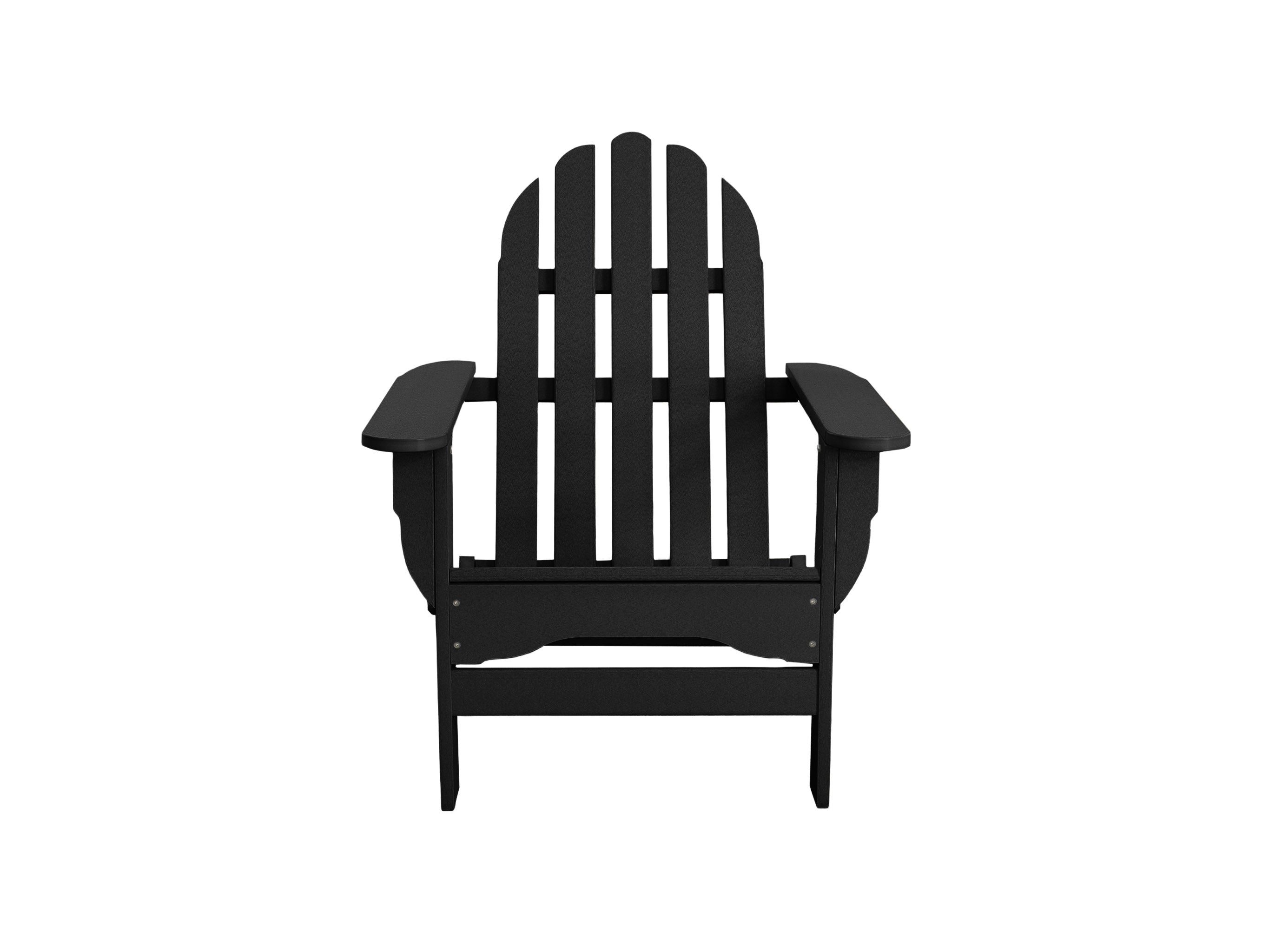 Half - Black Folding Adirondack Chair on Blank Background Front
