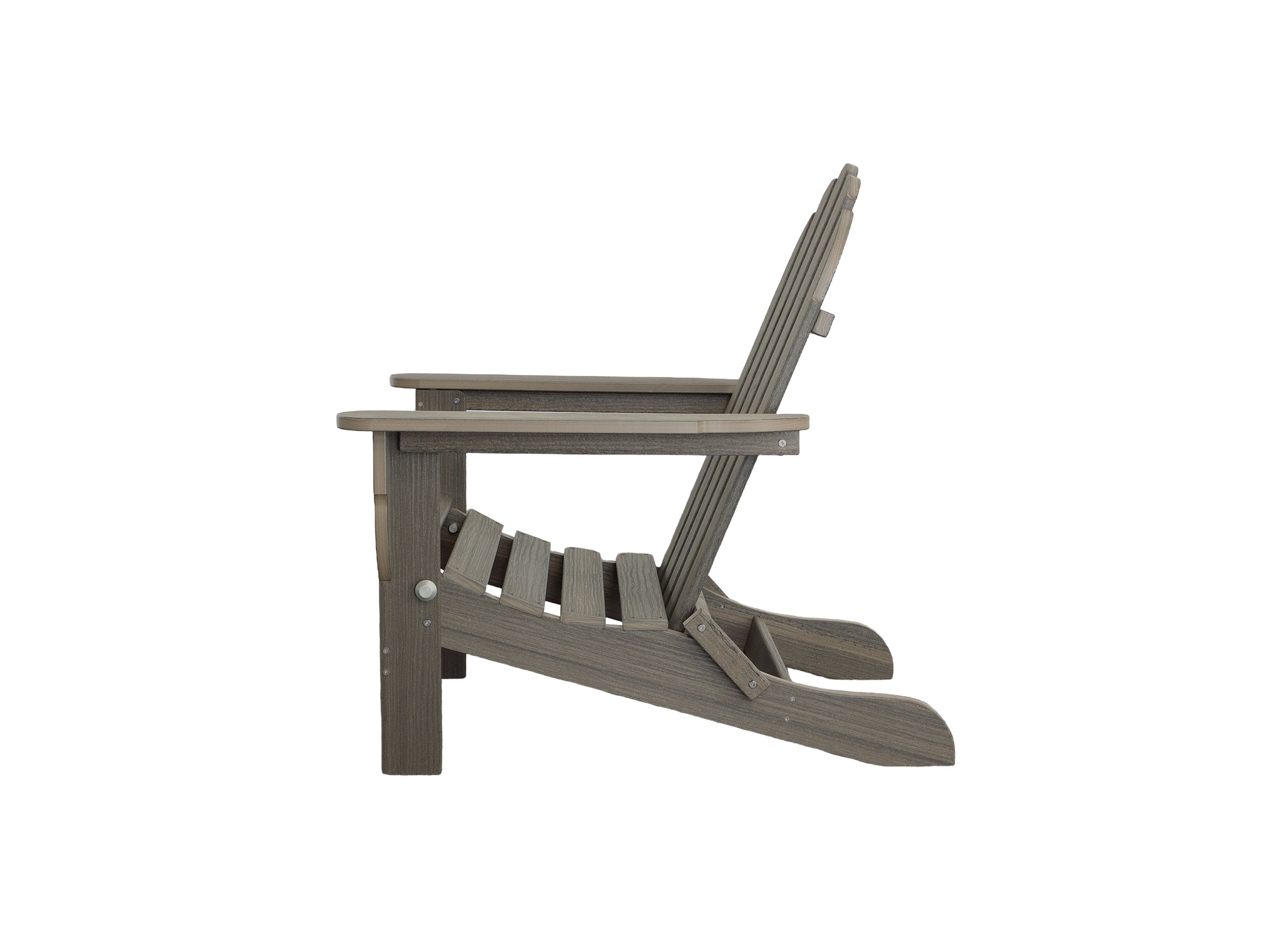 Half - Coastal Gray Folding Adirondack Chair on Blank Background Side
