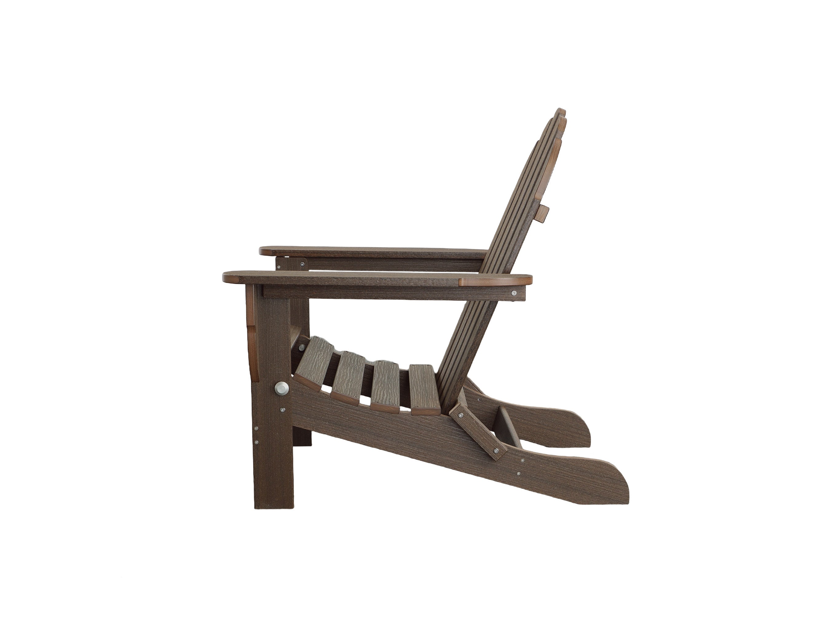 Half - Brazilian Walnut Folding Adirondack Chair on Blank Background Side