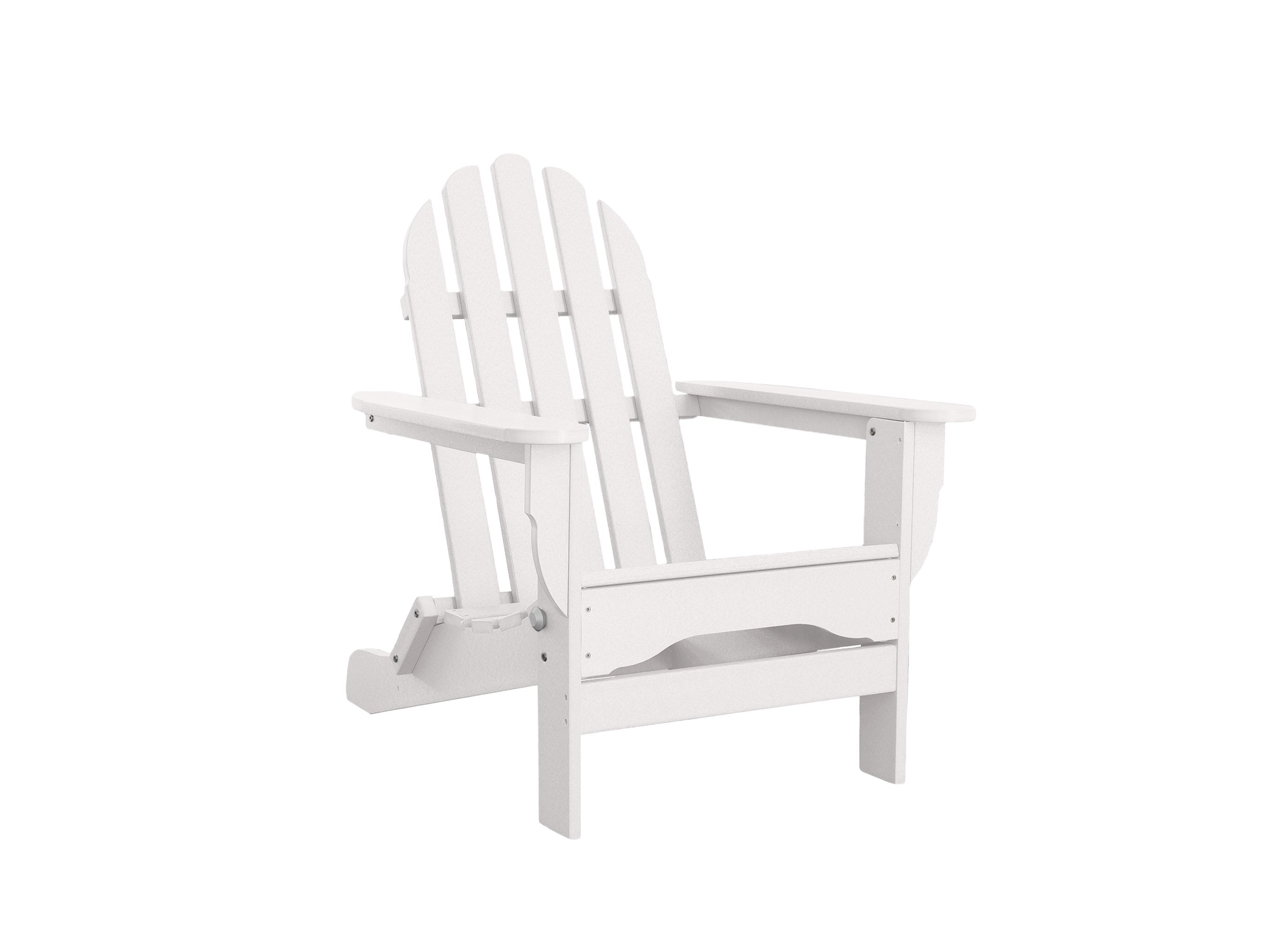 White Folding Adirondack Chair on Blank Background Slight Side