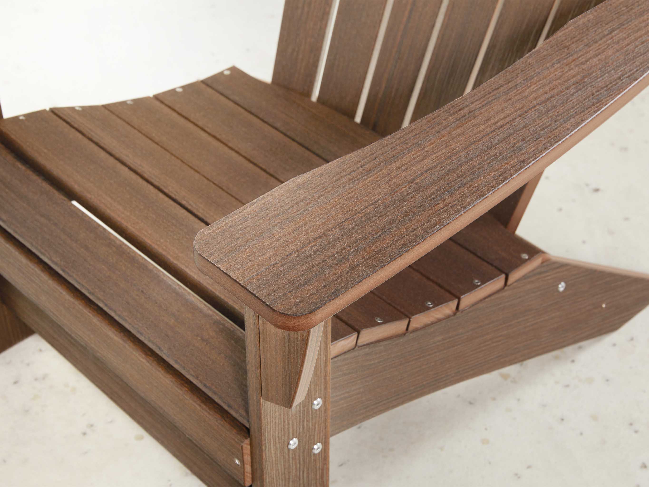 Classic Adirondack Chair Brazilian Walnut Close Up Details