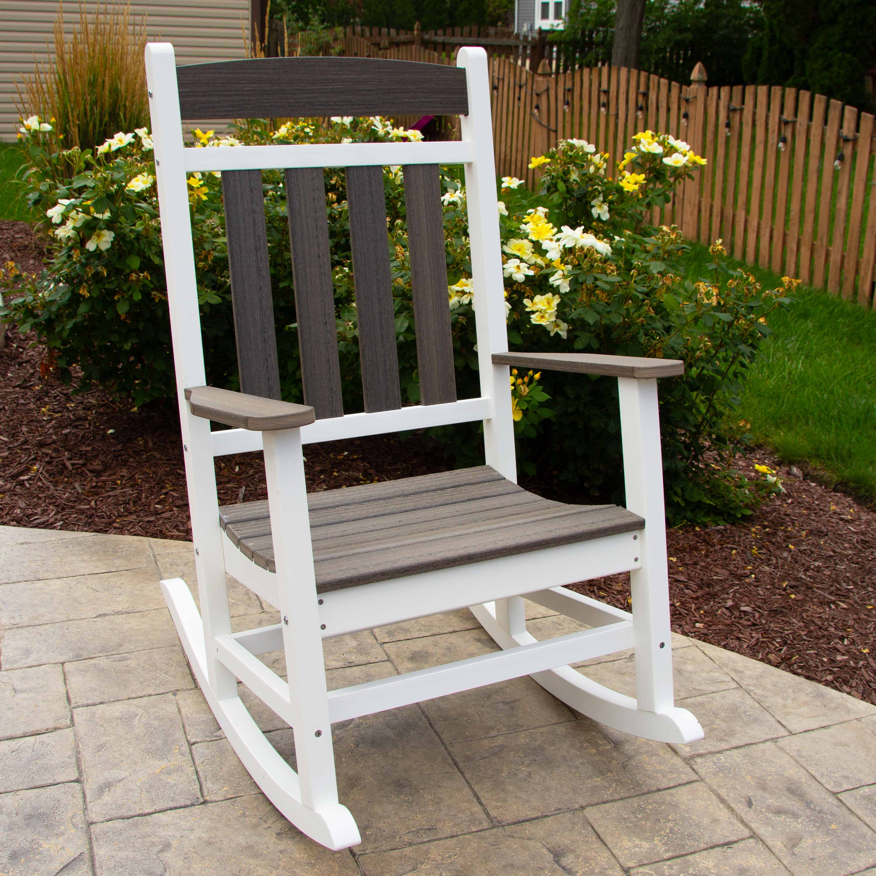 Two-Tone Woodgrain Rocking Chair